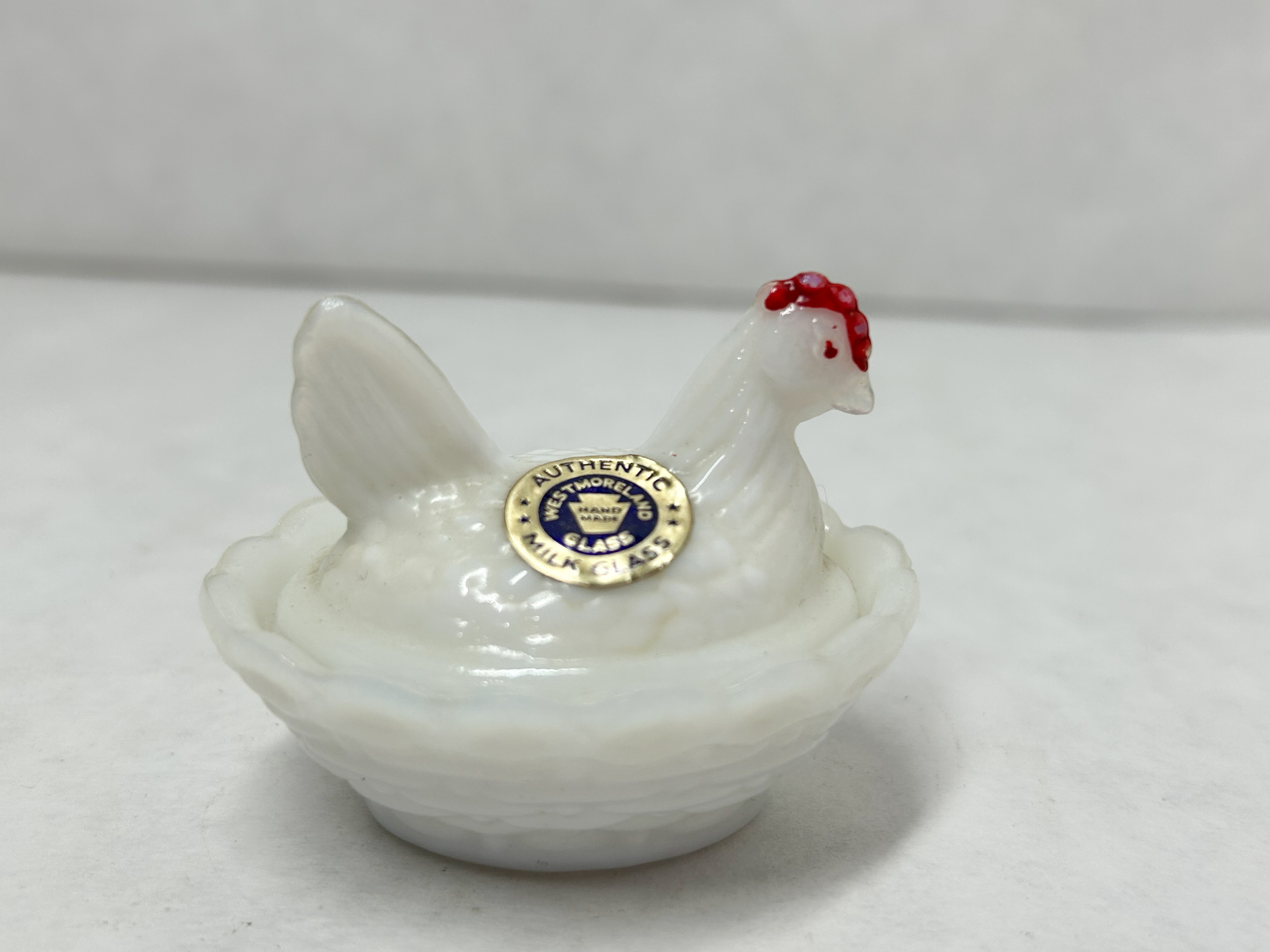 WESTMORELAND MILK GLASS HEN ON NEST