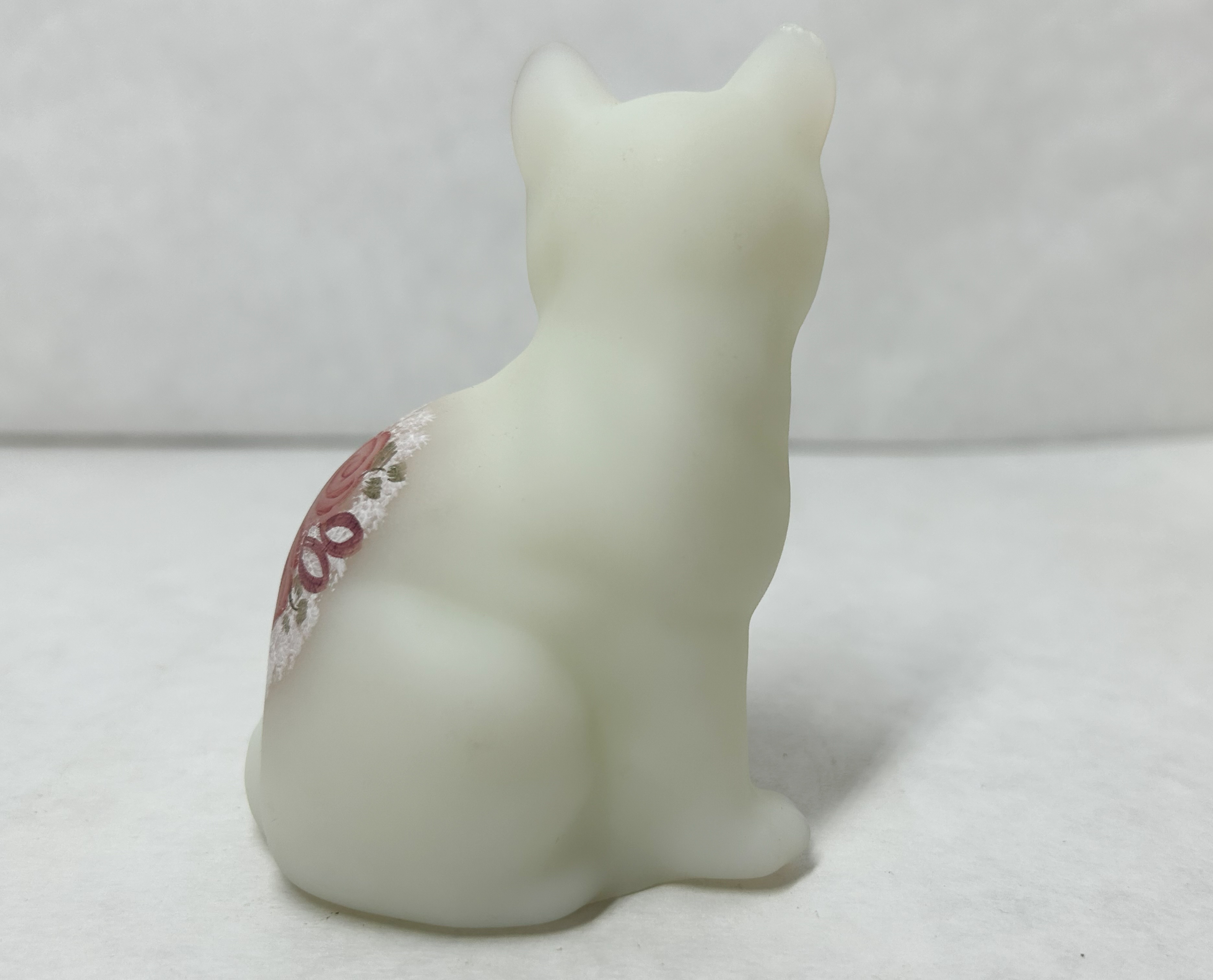 FENTON SATIN GLASS CAT FIGURINE