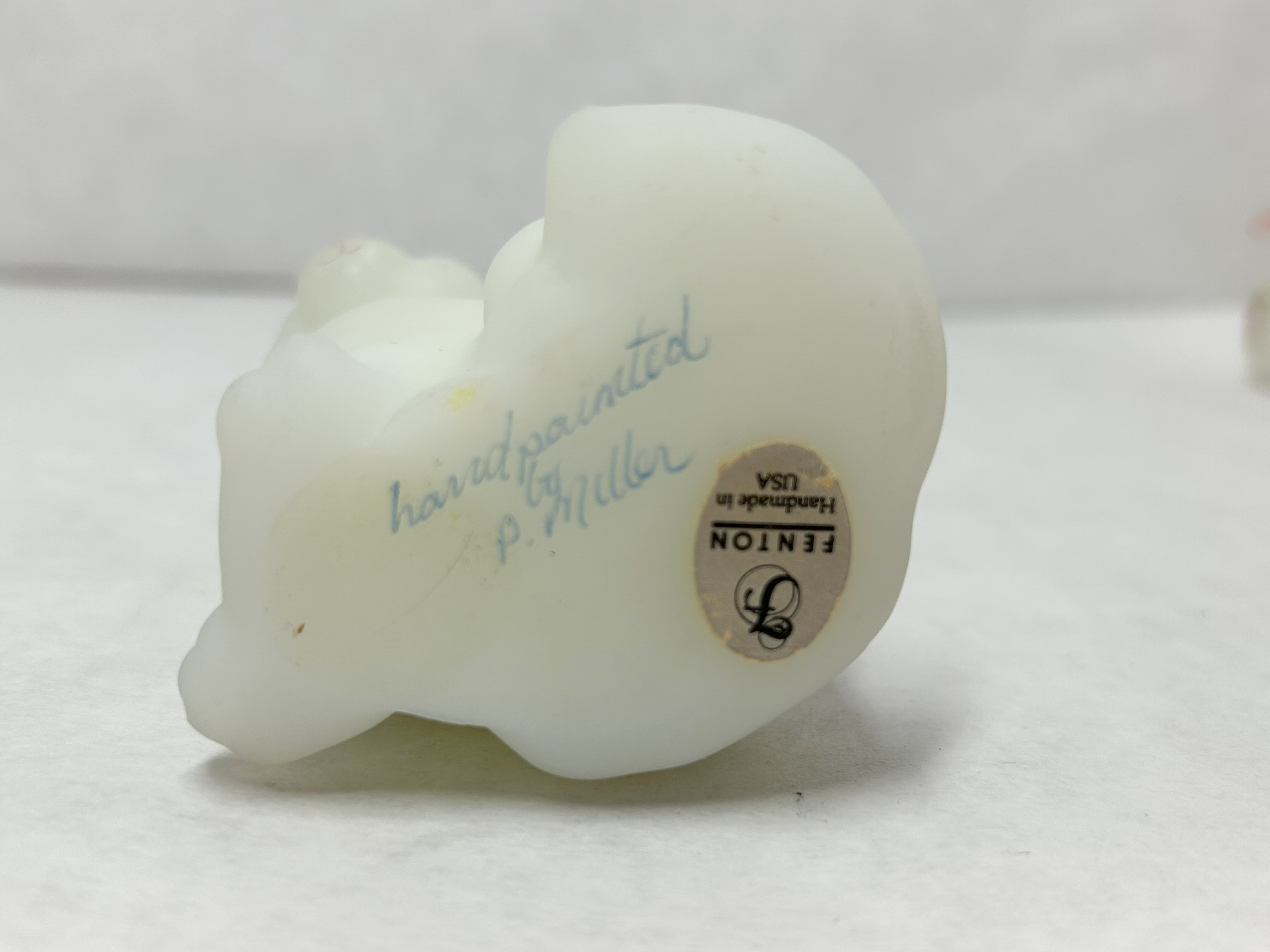FENTON SATIN GLASS CAT FIGURINE