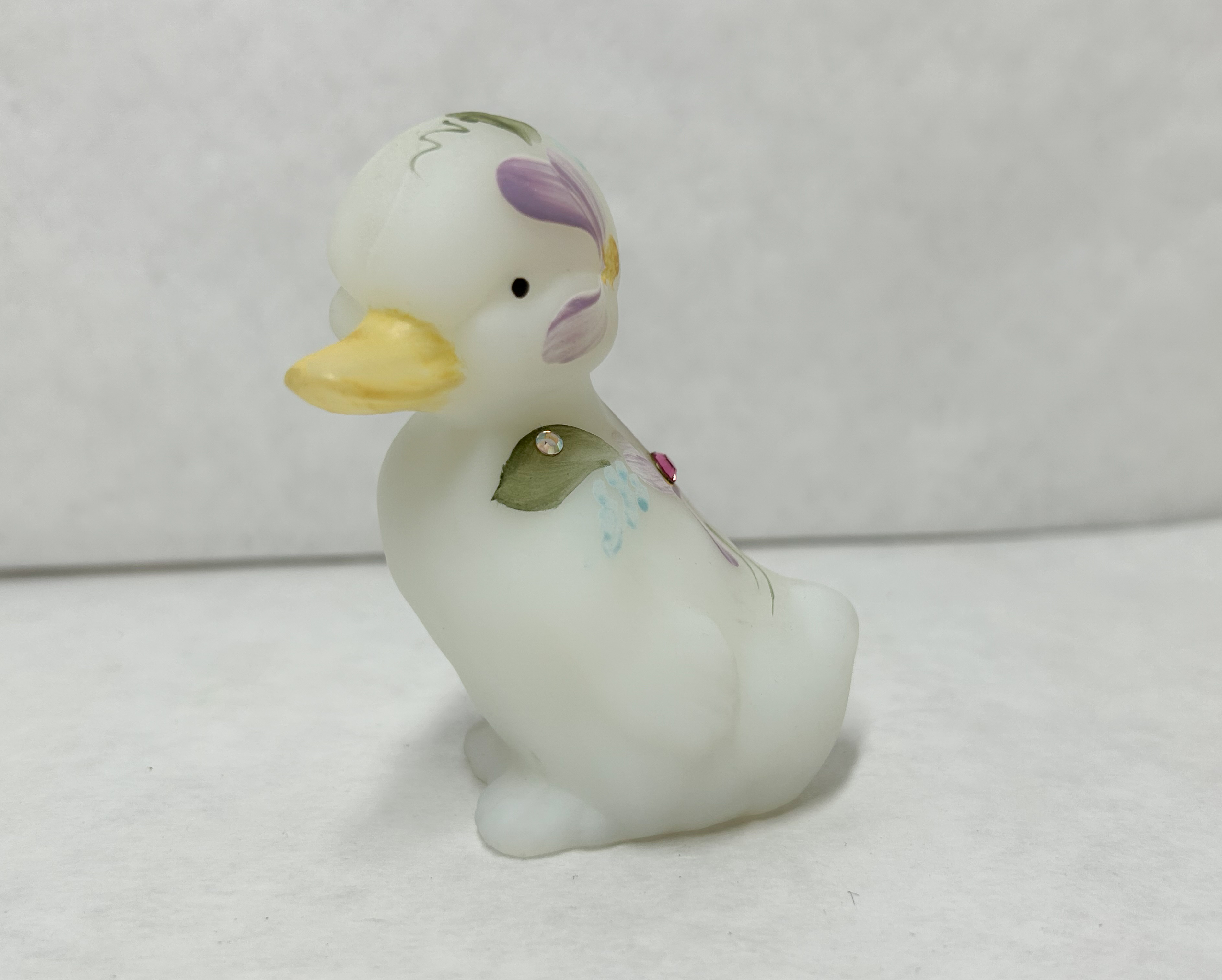 FENTON HAND PAINTED SATIN GLASS DUCKLING