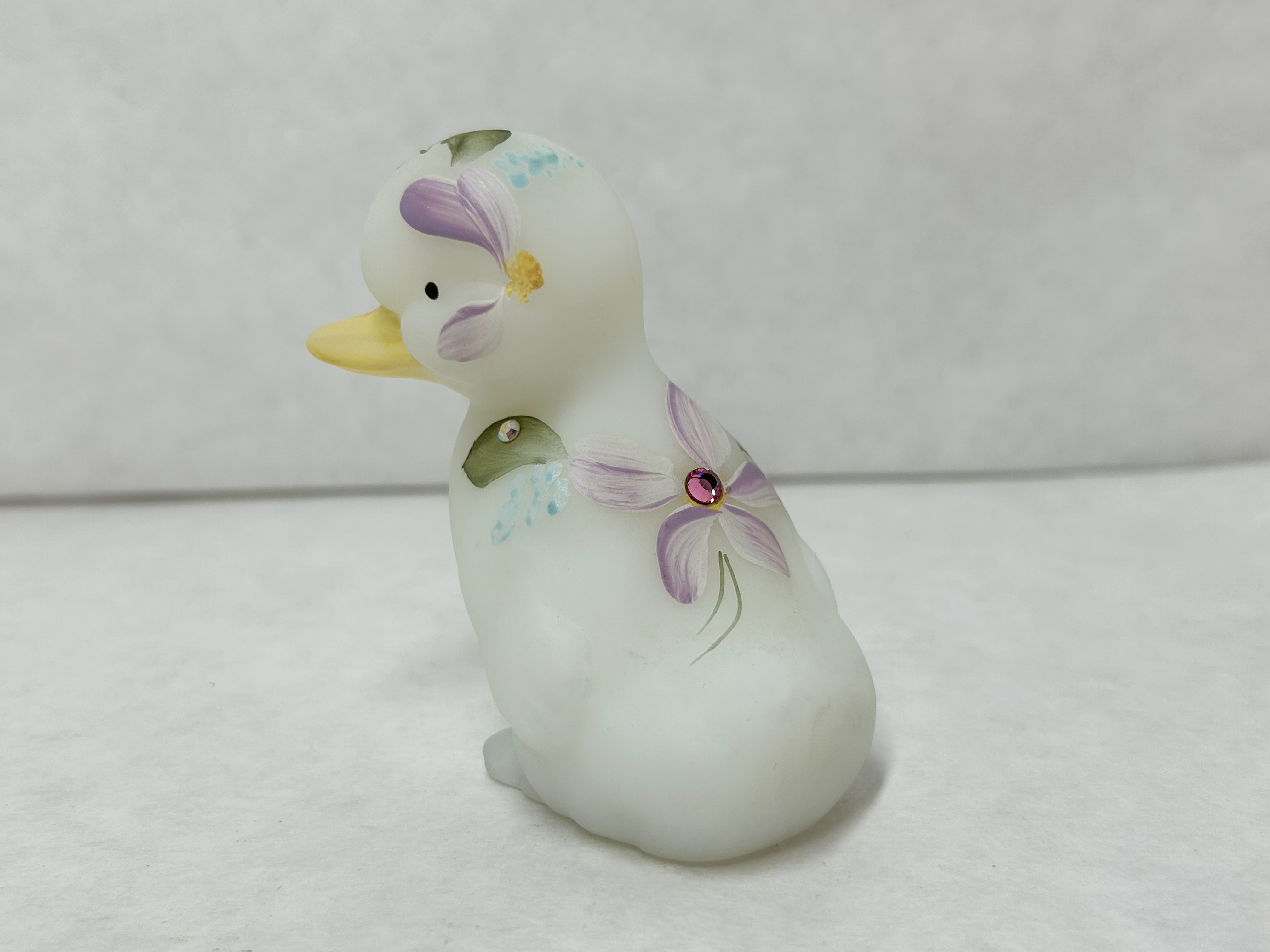 FENTON HAND PAINTED SATIN GLASS DUCKLING