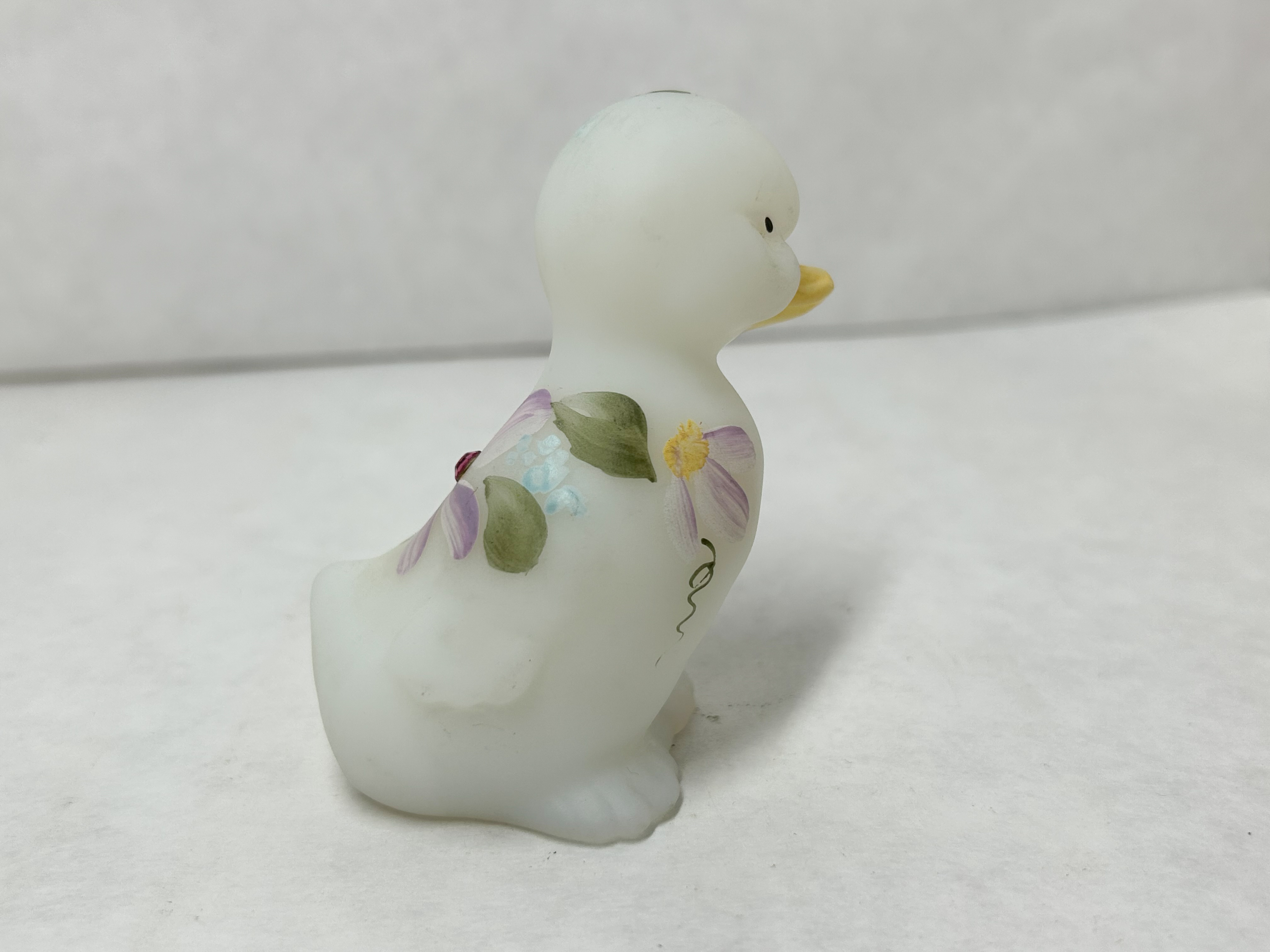 FENTON HAND PAINTED SATIN GLASS DUCKLING
