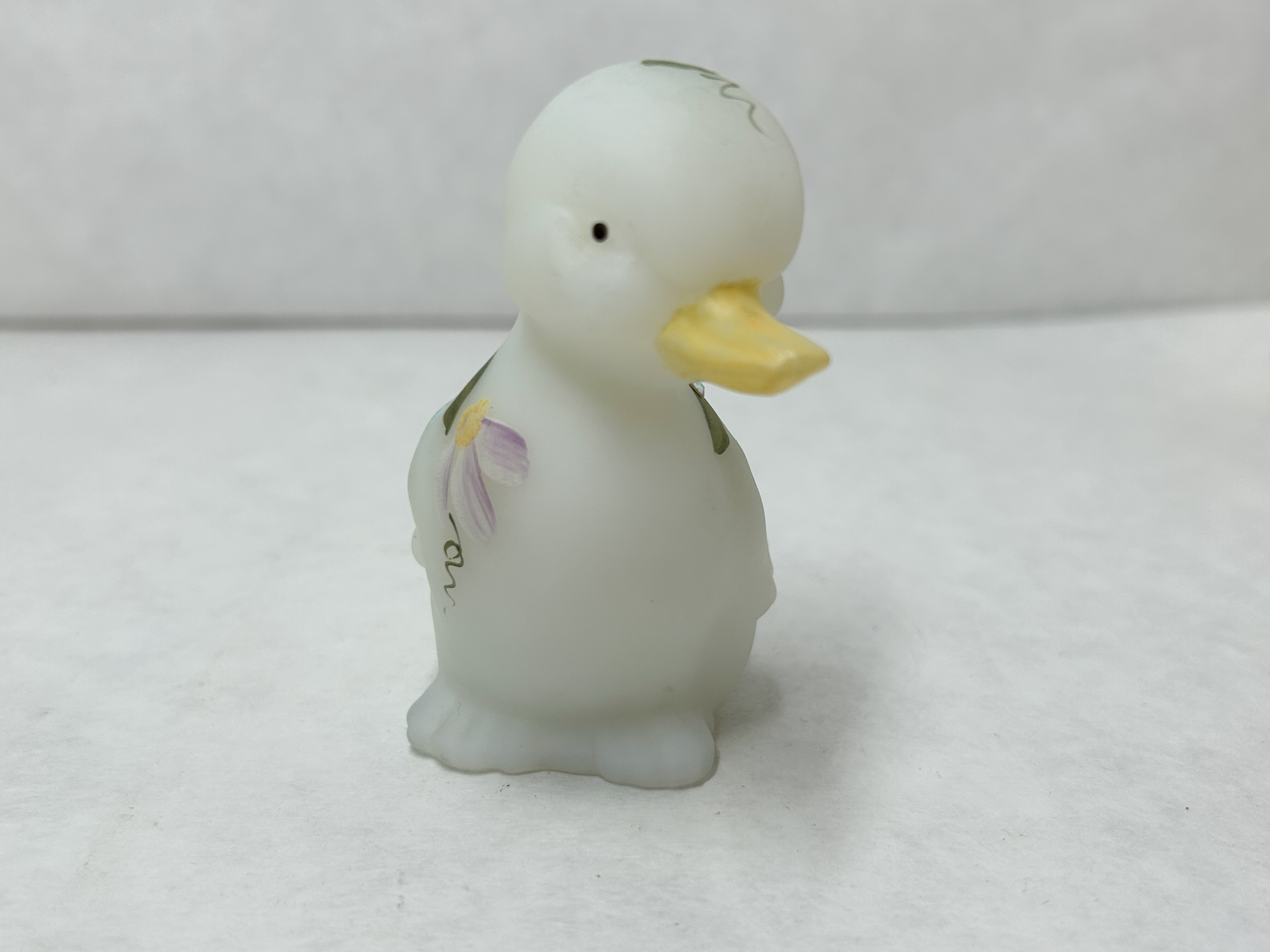 FENTON HAND PAINTED SATIN GLASS DUCKLING