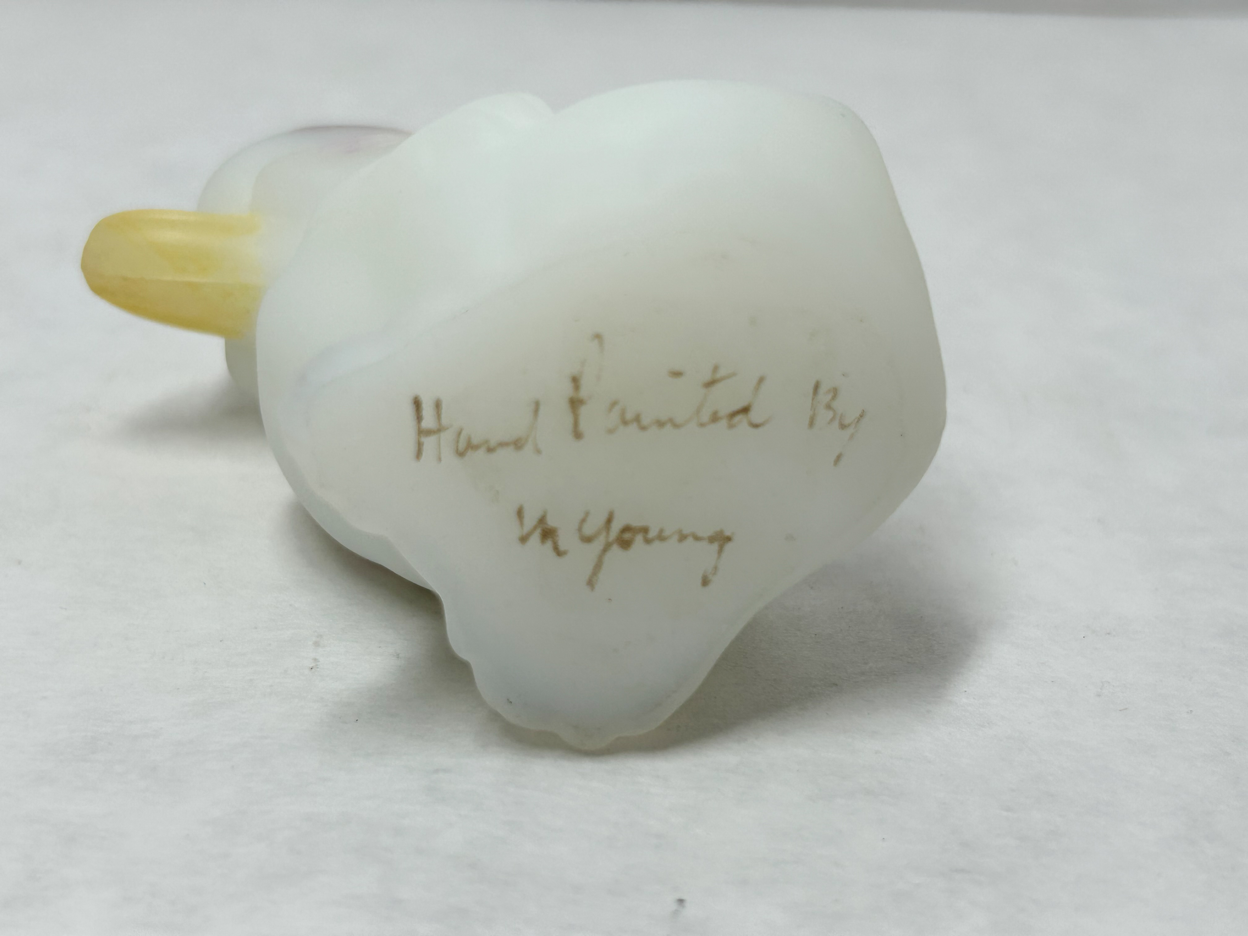 FENTON HAND PAINTED SATIN GLASS DUCKLING
