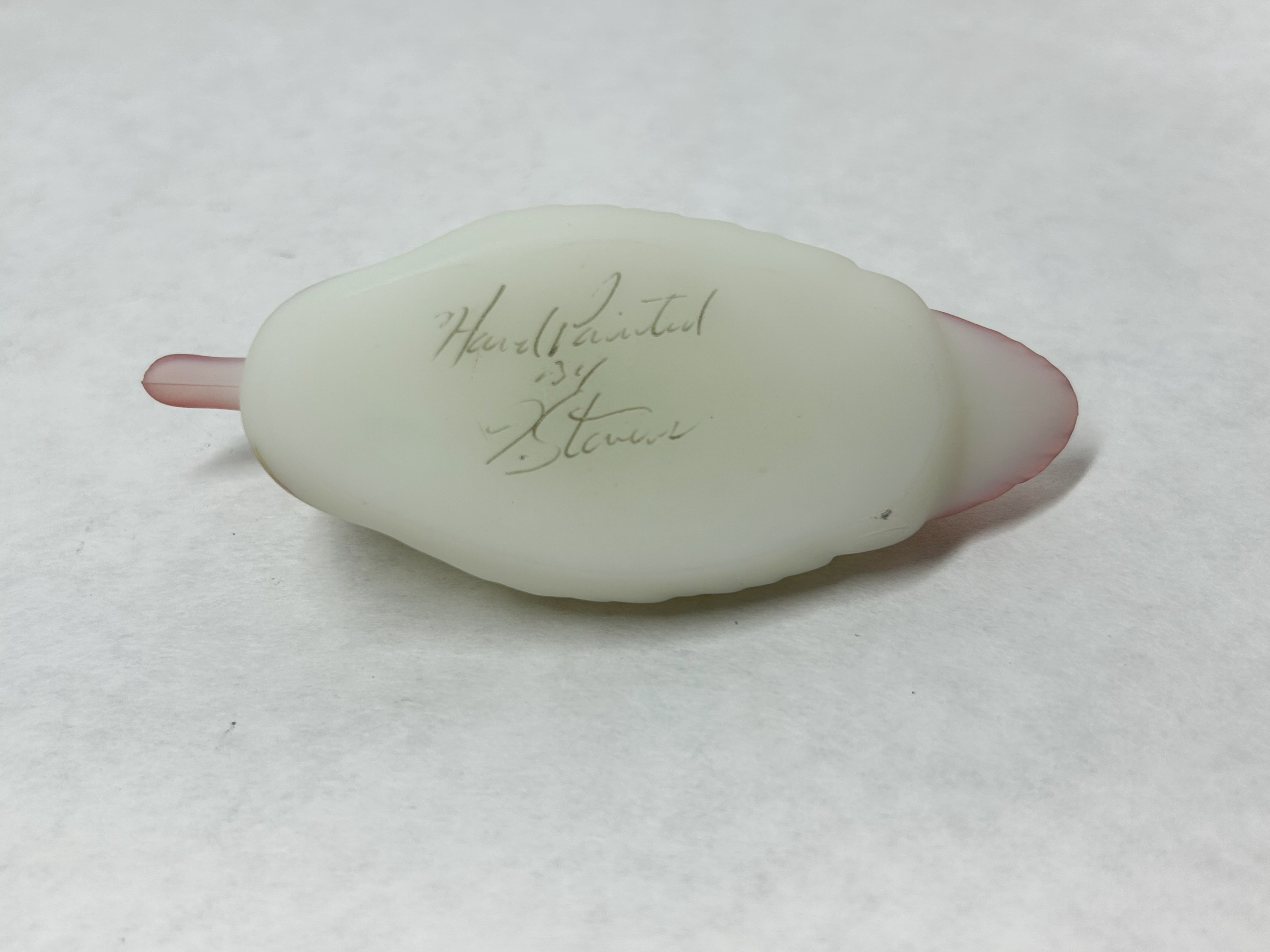 FENTON SATIN GLASS DUCK, 20TH CENTURY