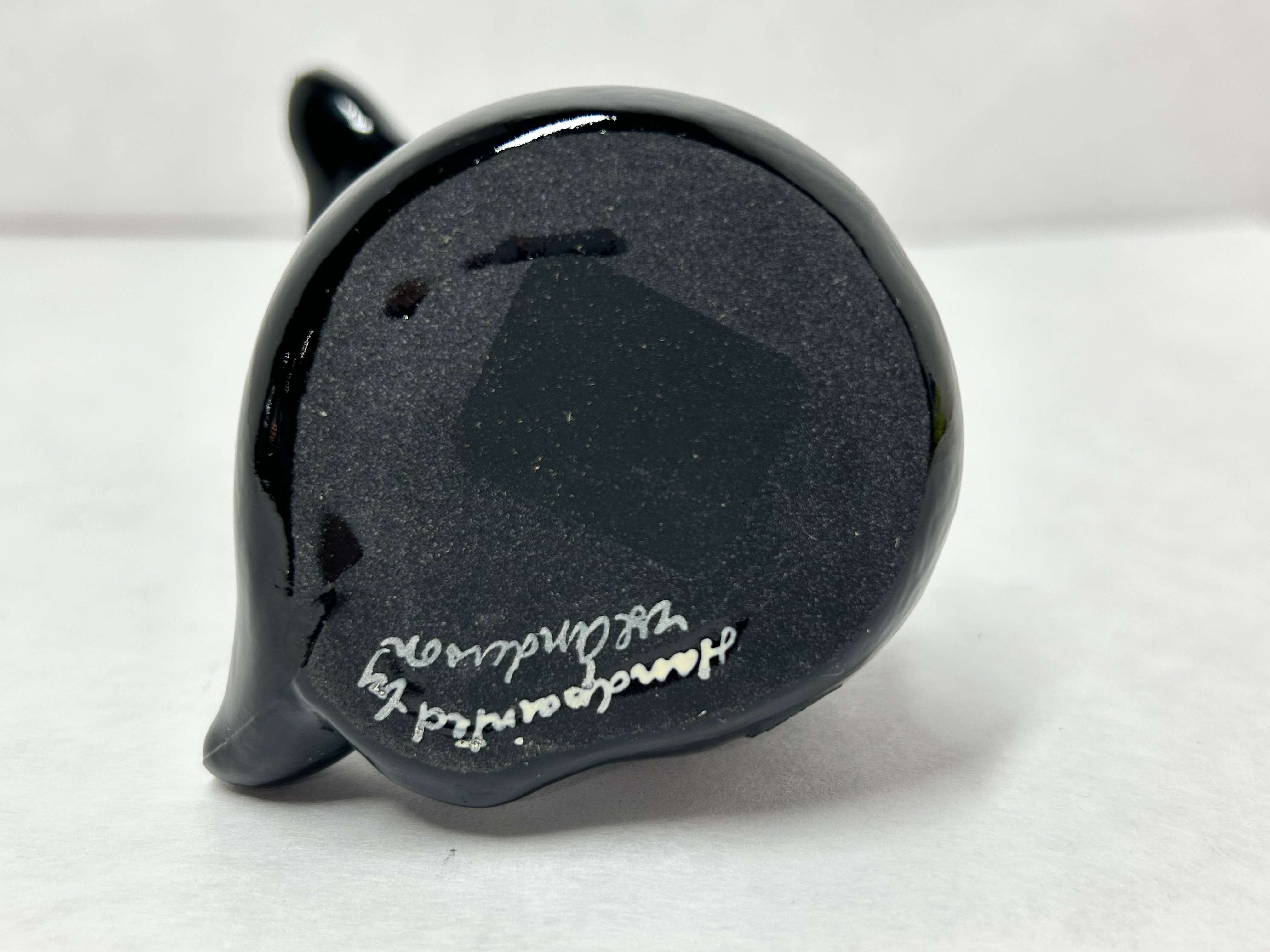 FENTON EBONY HANDPAINTED FOX FIGURINE