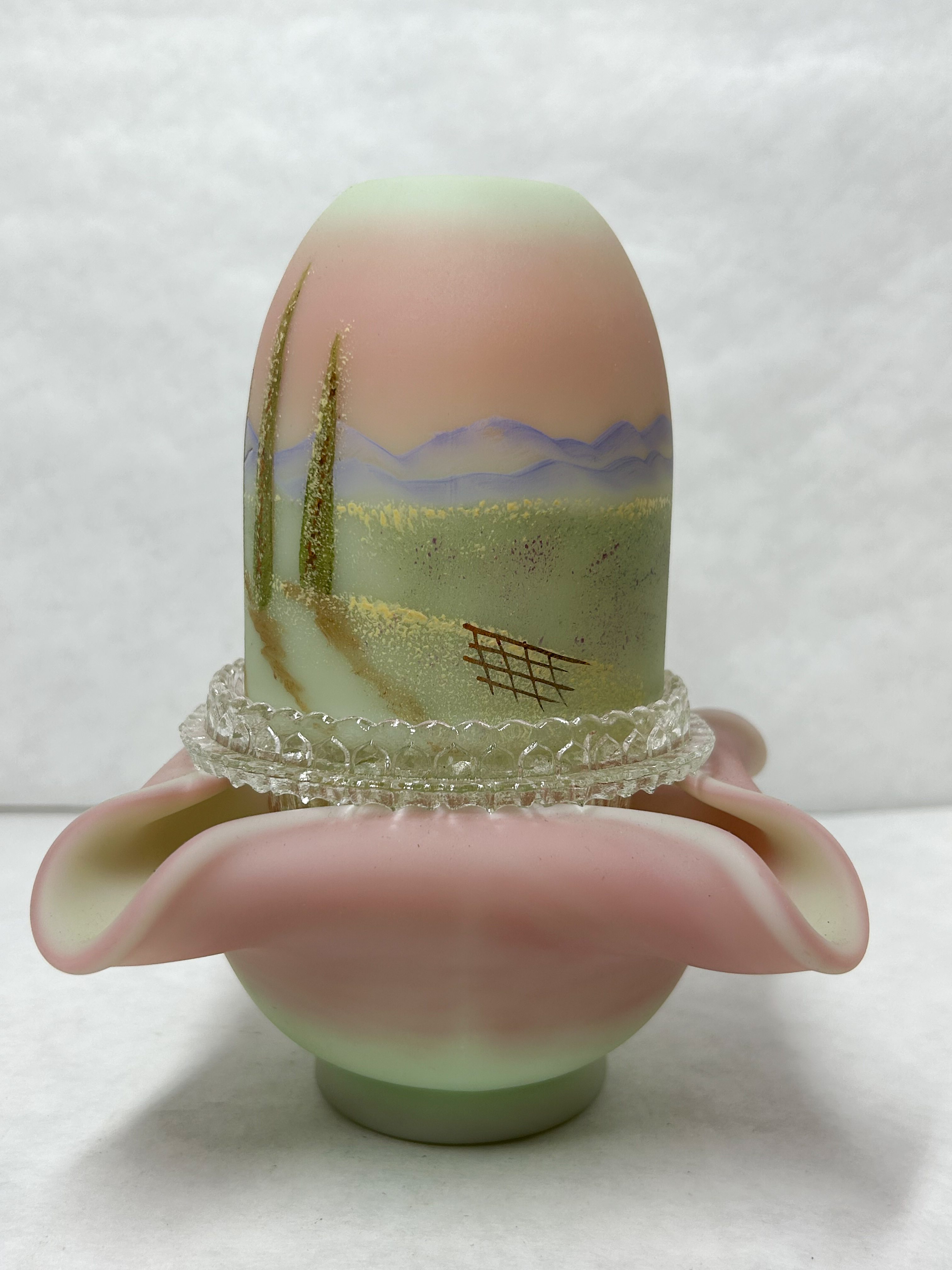 FENTON BURMESE GLASS FAIRY LAMP 840/1950