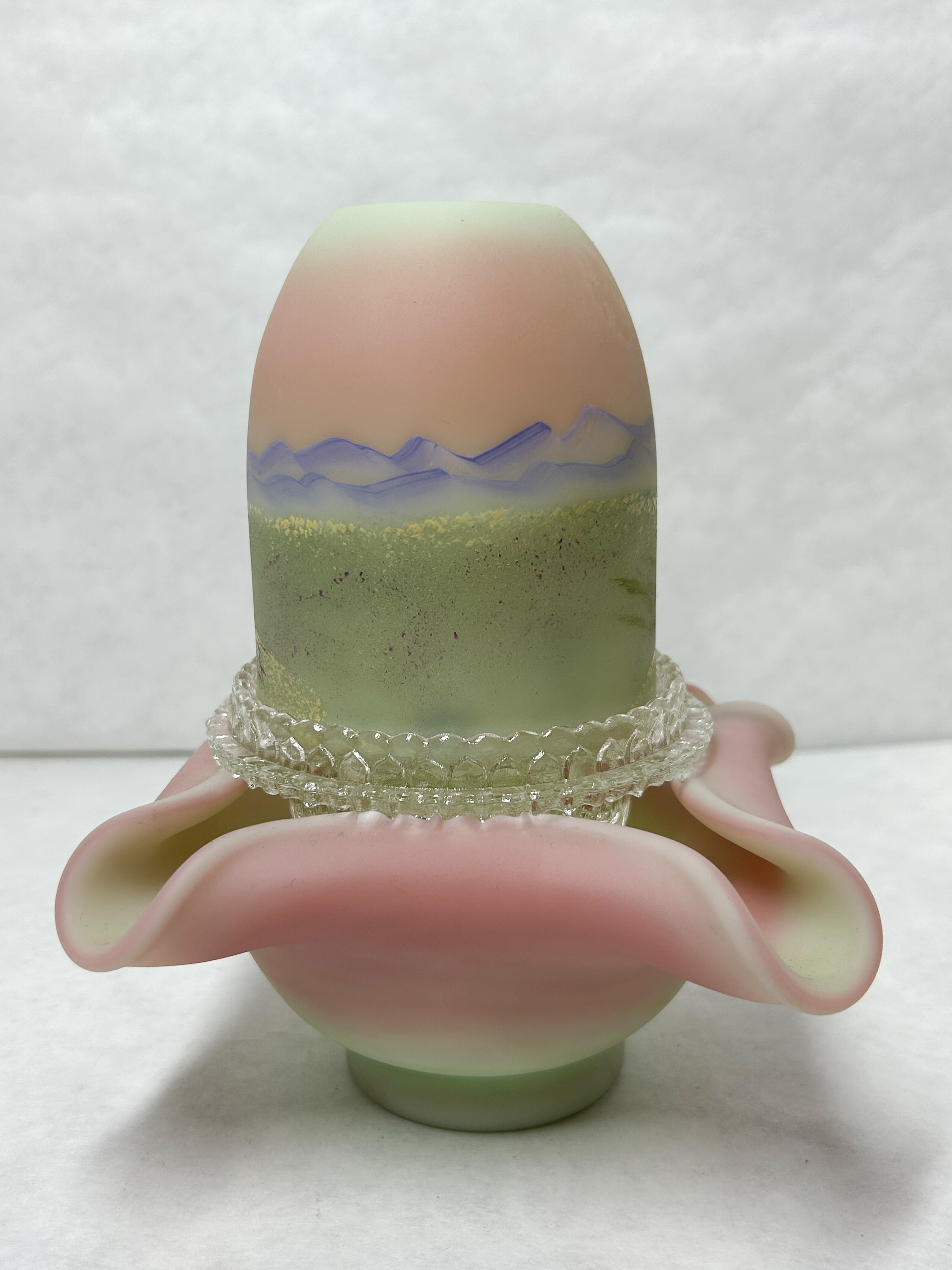 FENTON BURMESE GLASS FAIRY LAMP 840/1950