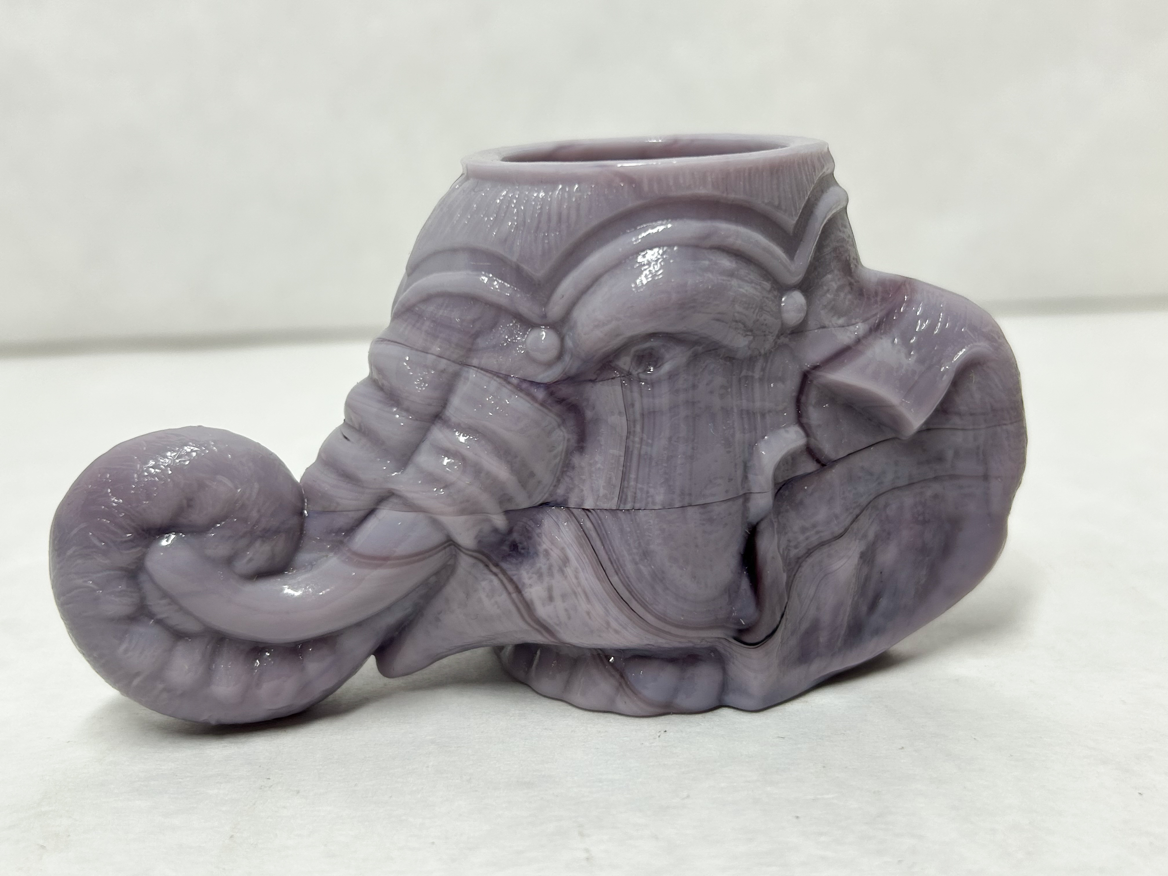 BOYD GLASS PURPLE SLAG ELEPHANT