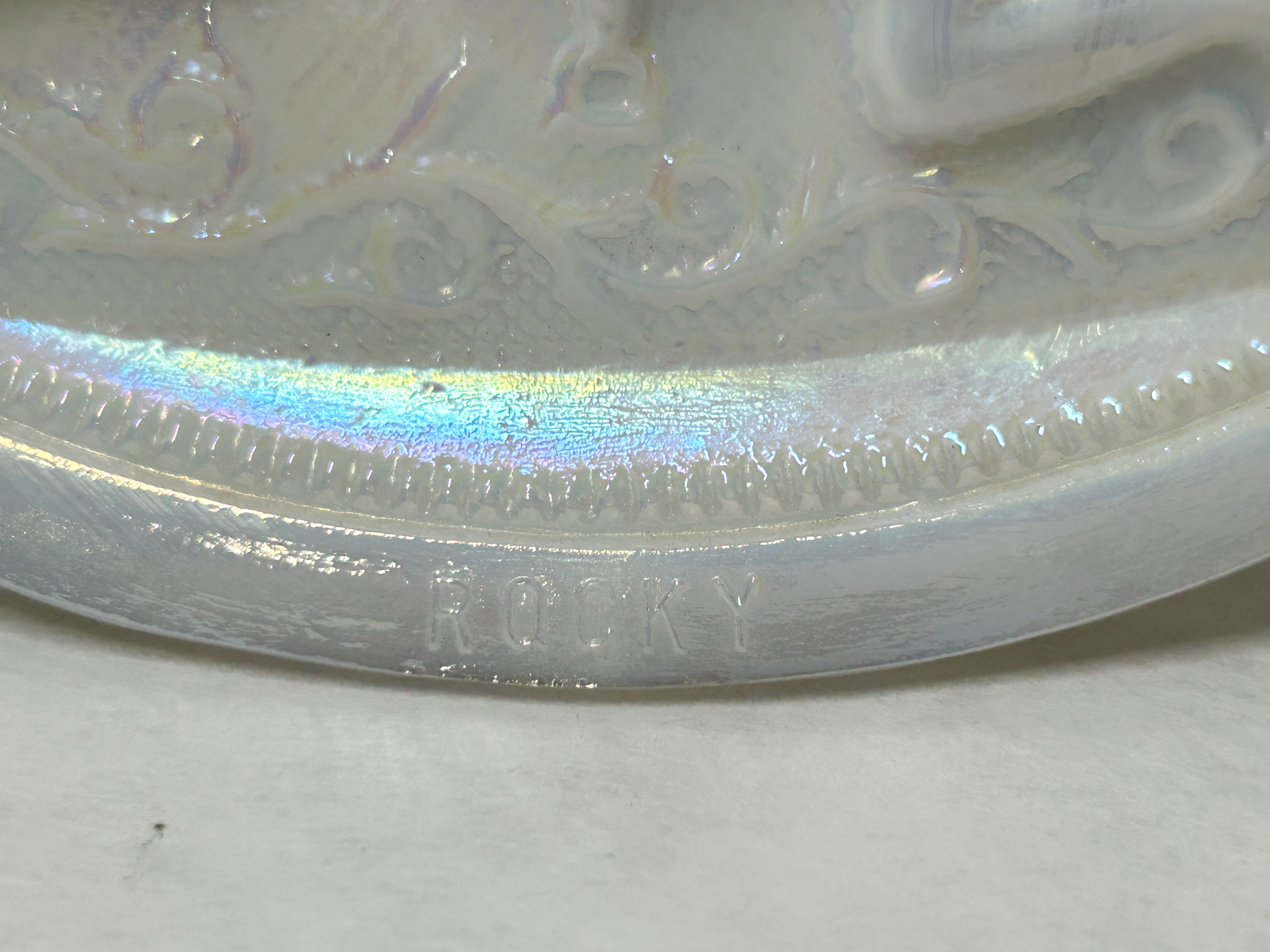 BOYD IRIDESCENT GLASS ROCKING HORSE 1982