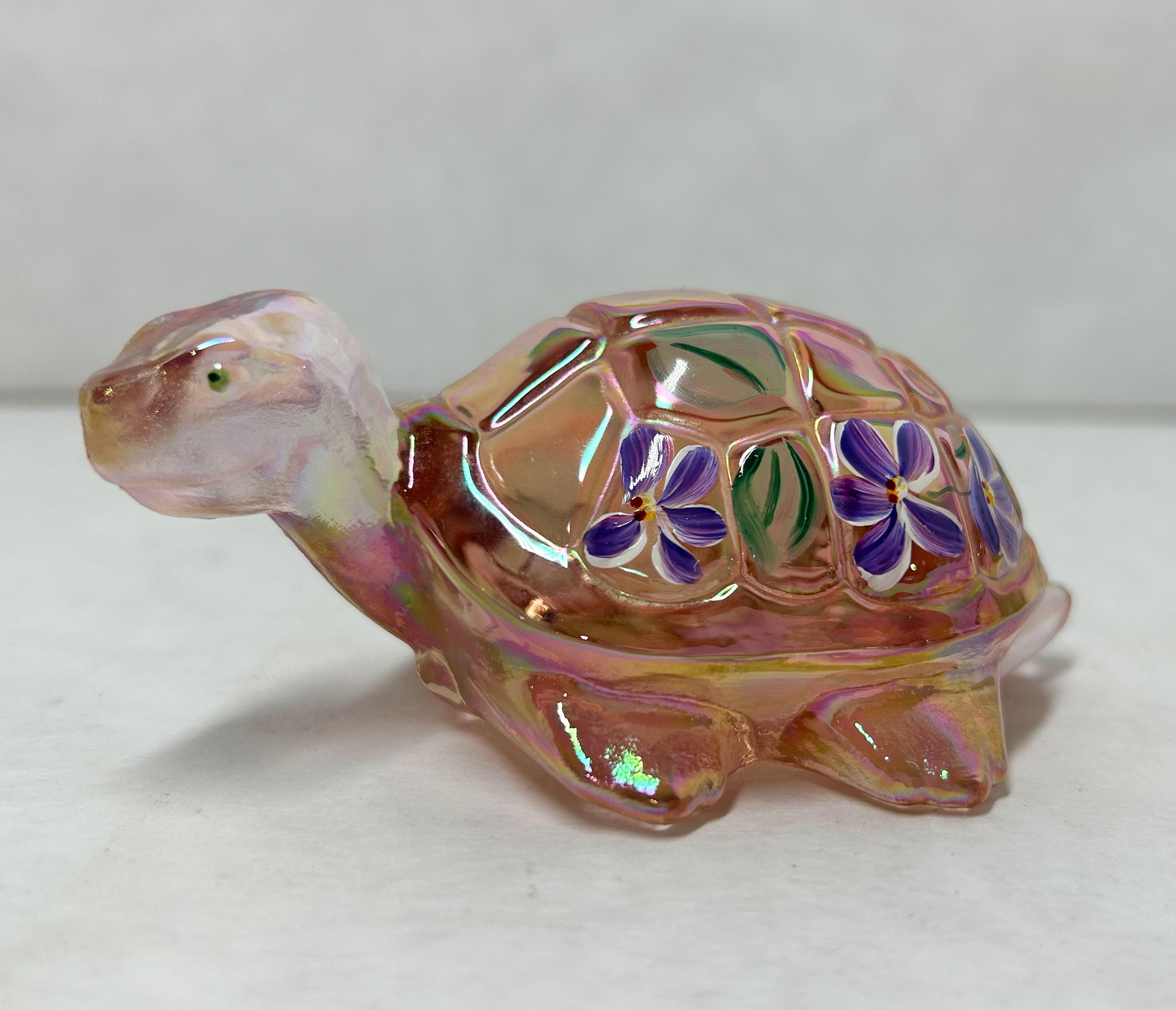 FENTON LENOX IRIDESCENT GLASS TURTLE