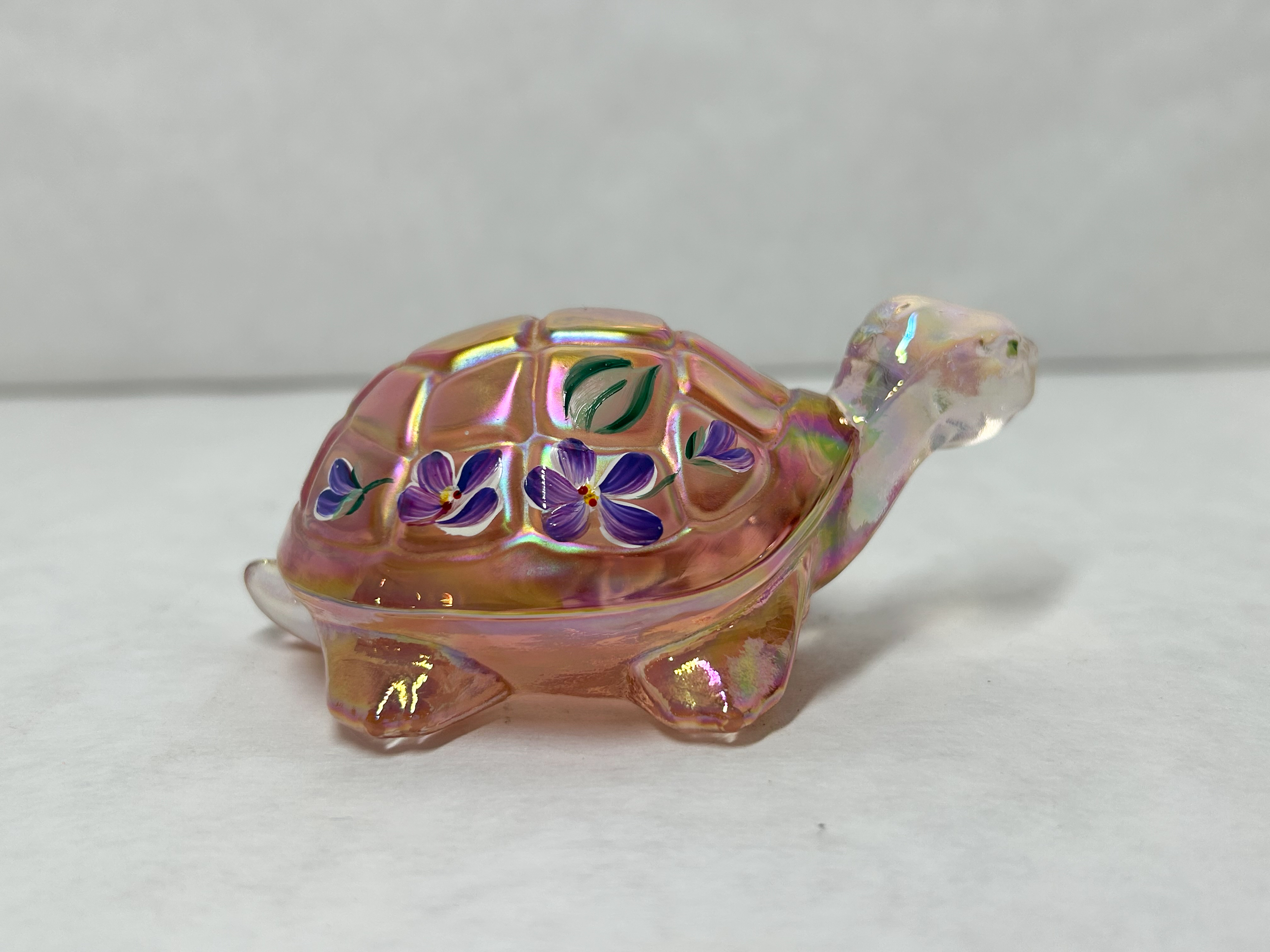 FENTON LENOX IRIDESCENT GLASS TURTLE