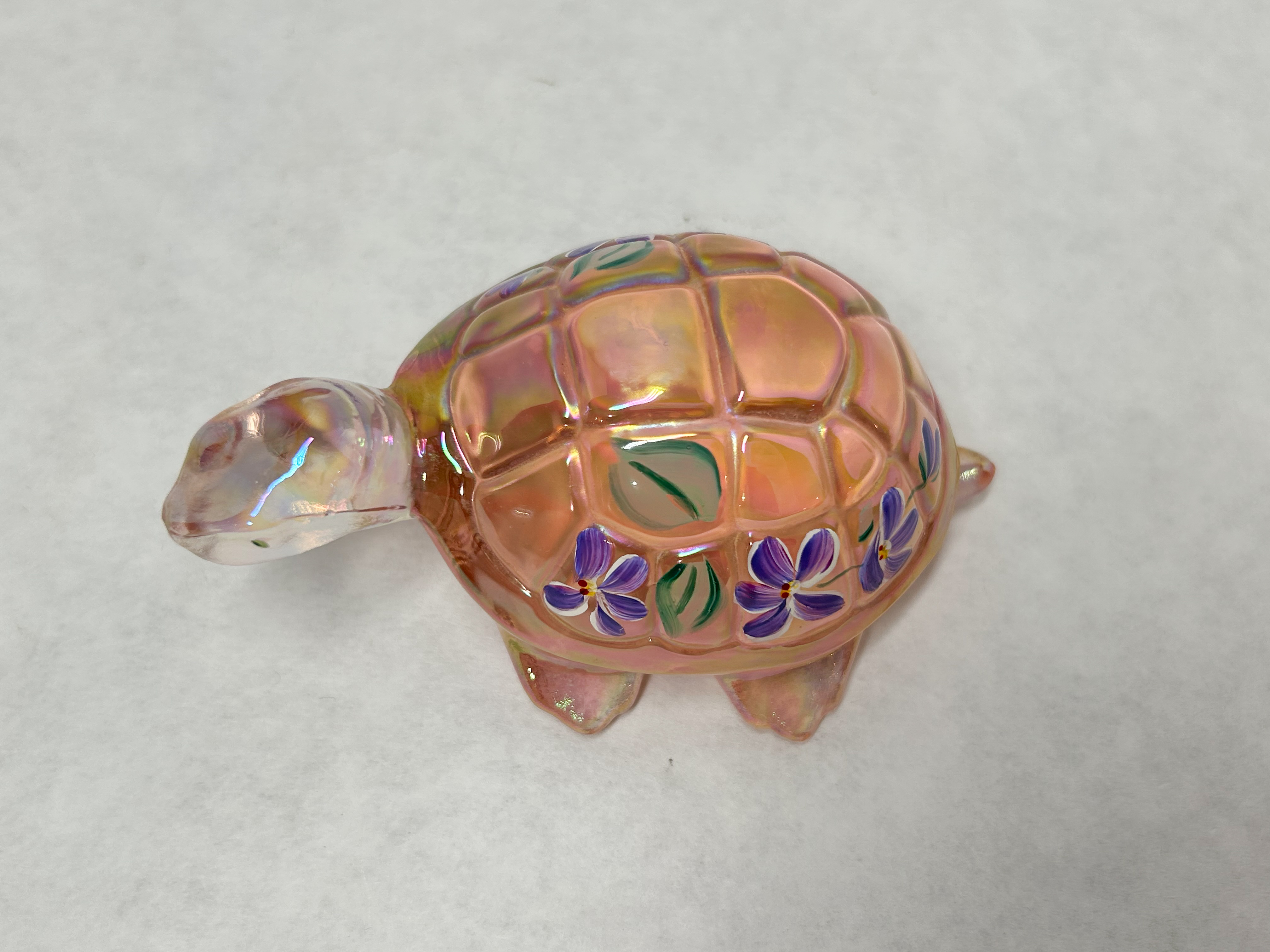 FENTON LENOX IRIDESCENT GLASS TURTLE