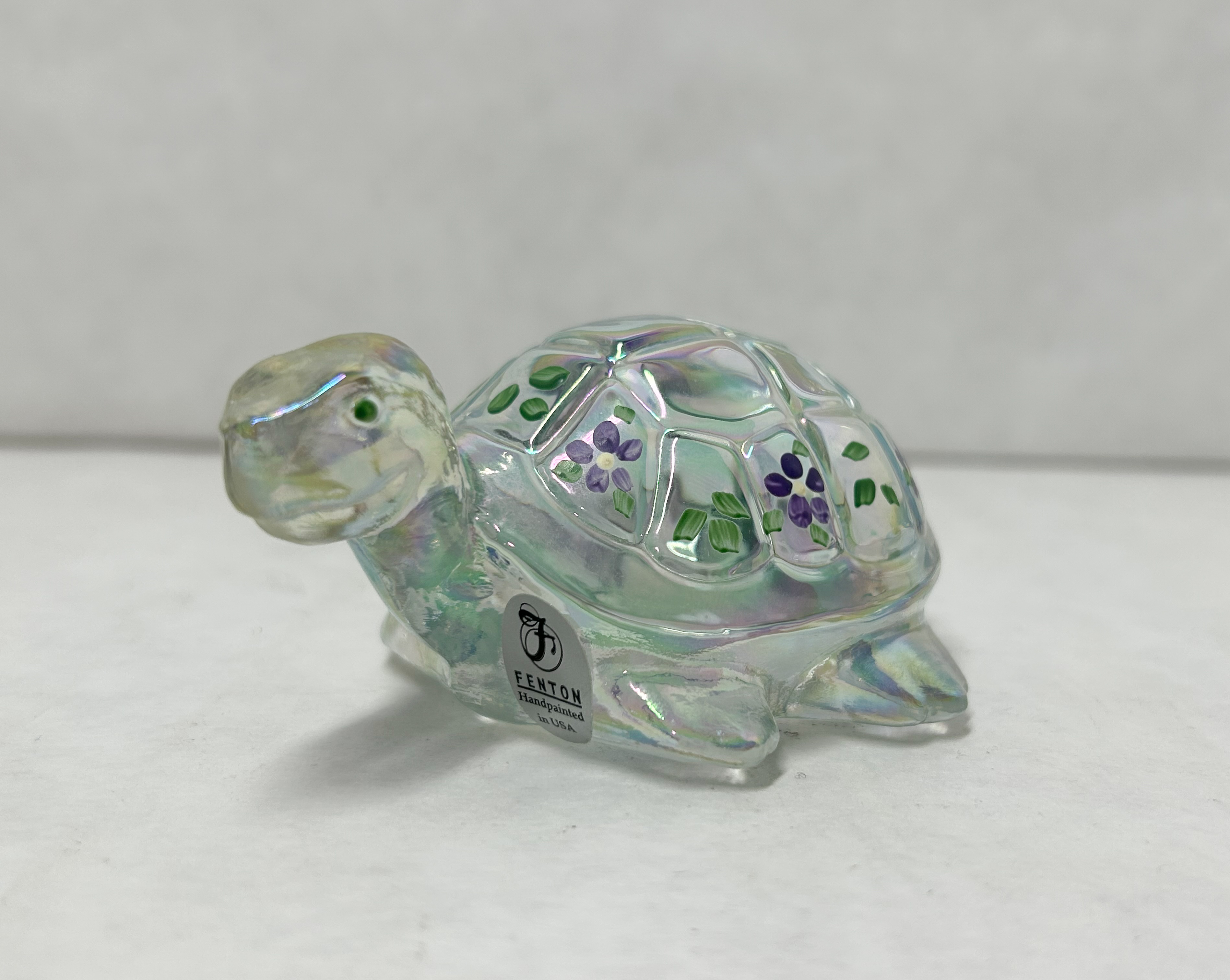 FENTON IRIDESCENT GLASS TURTLE FIGURINE
