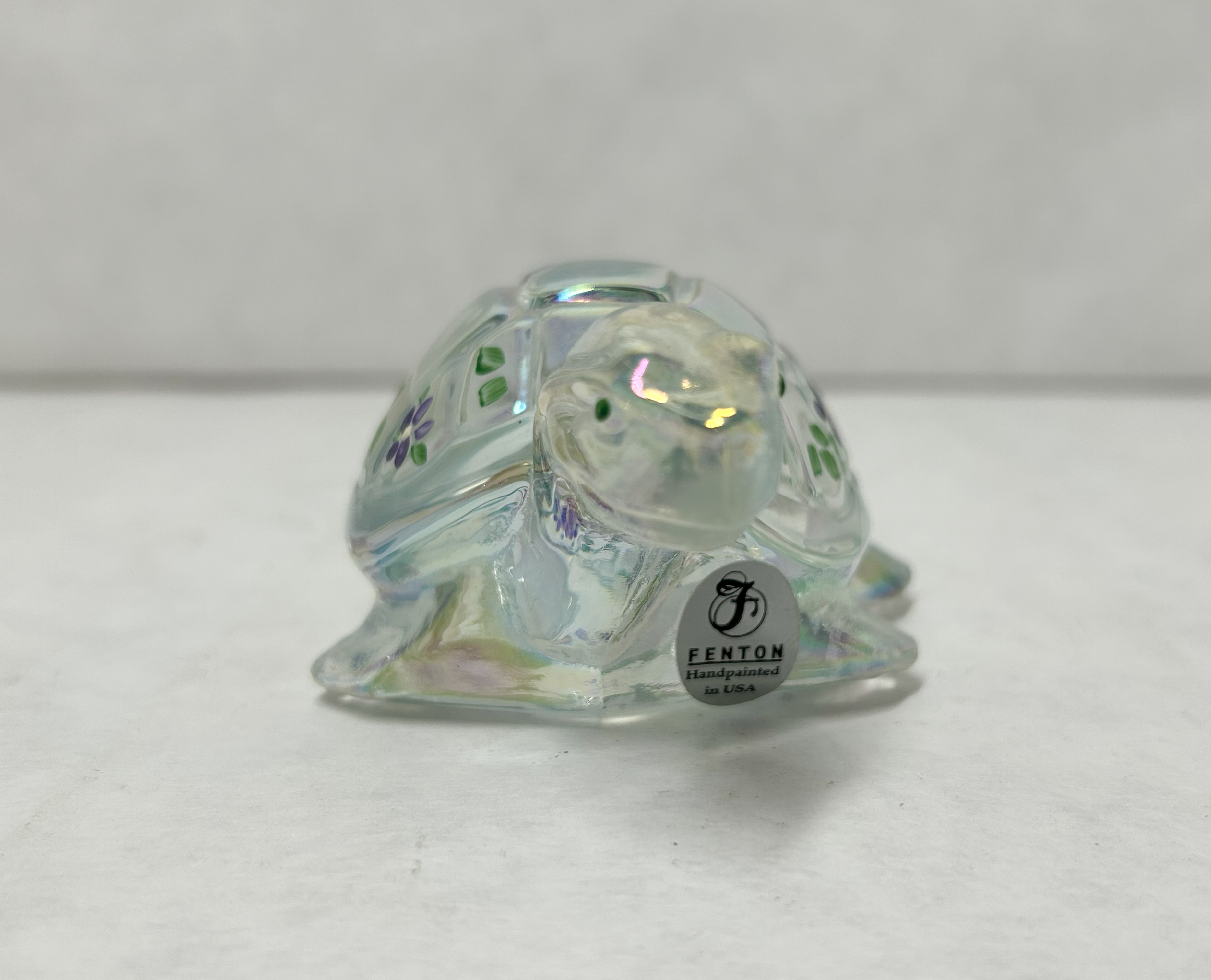 FENTON IRIDESCENT GLASS TURTLE FIGURINE