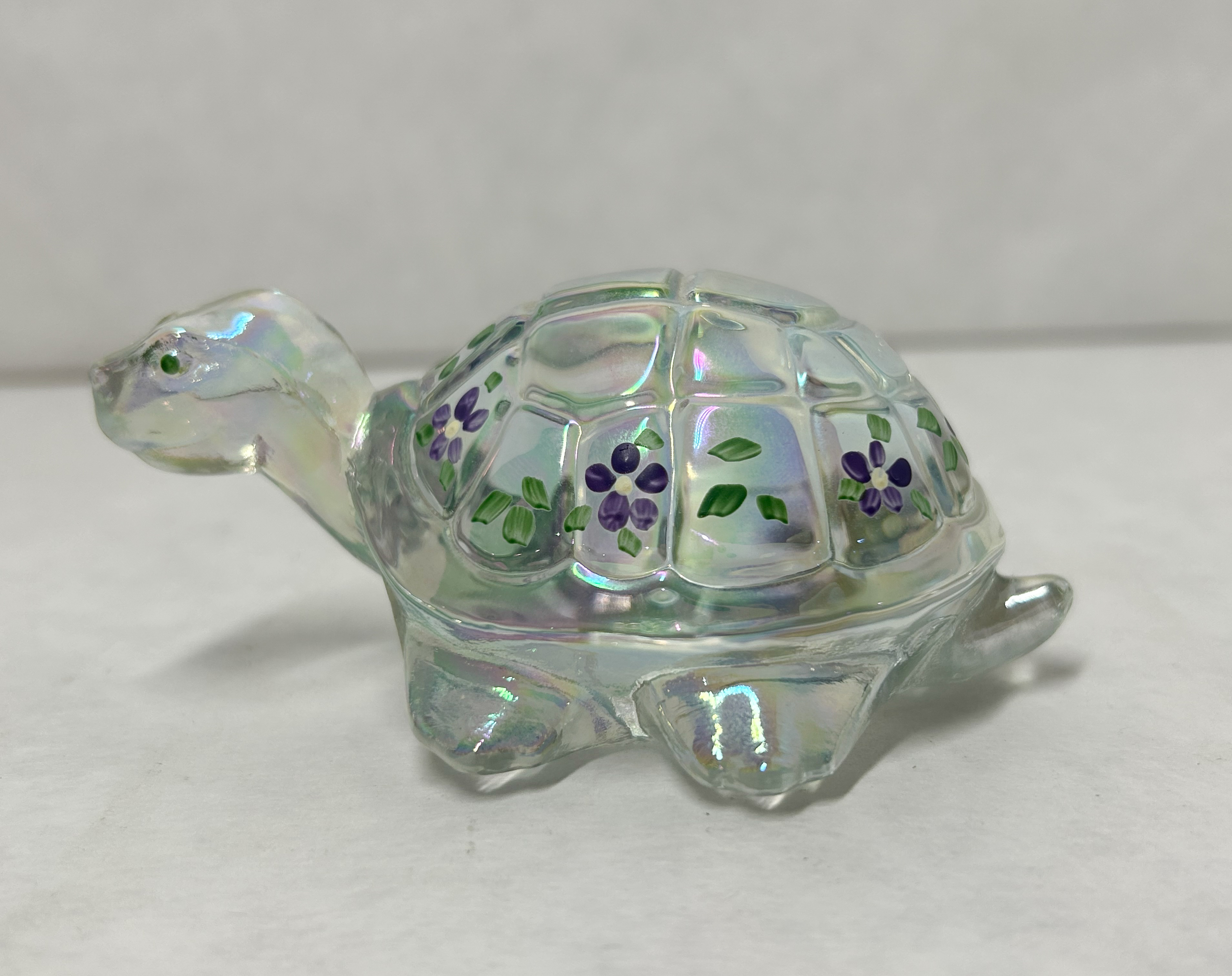 FENTON IRIDESCENT GLASS TURTLE FIGURINE