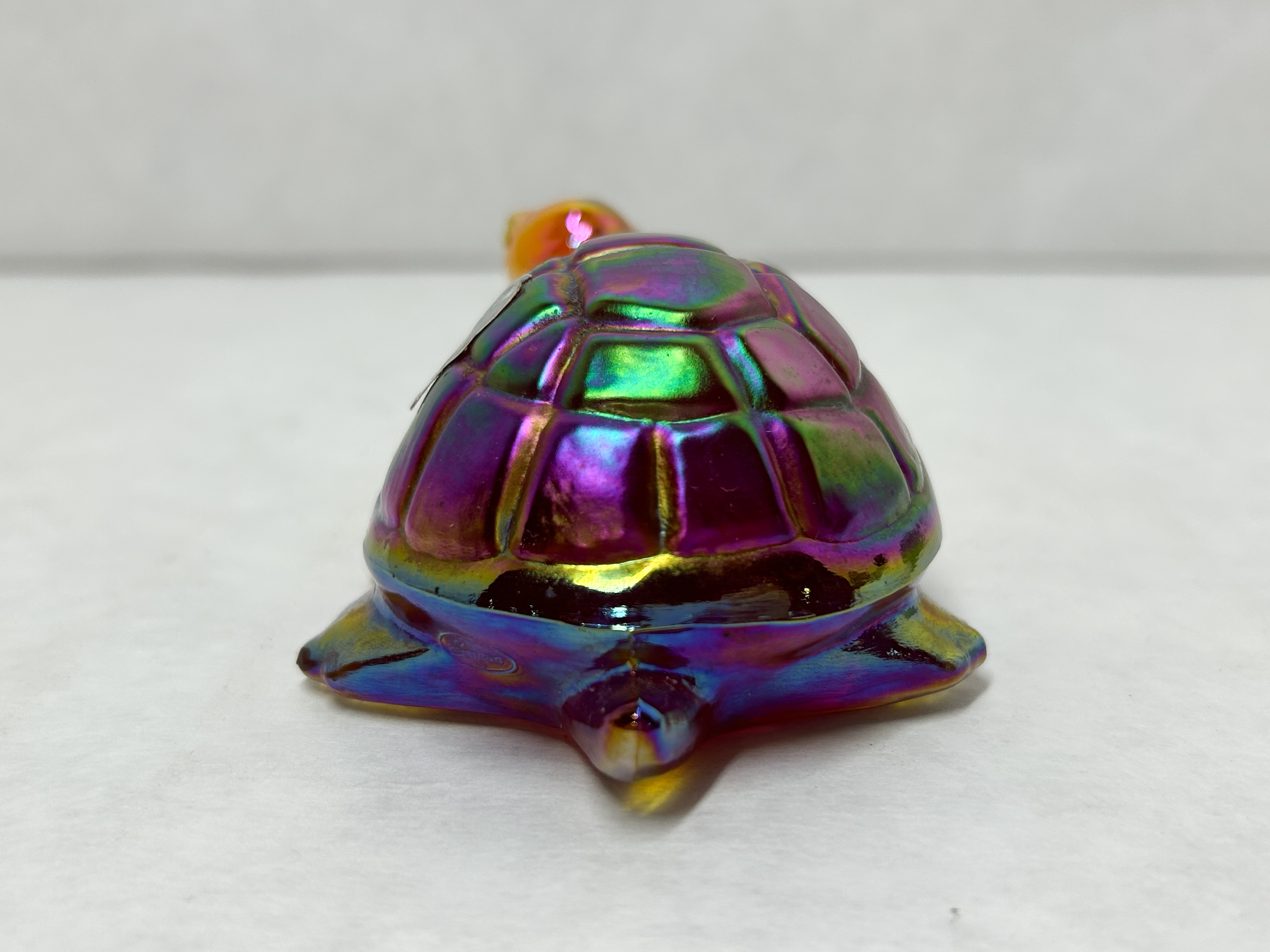 FENTON IRIDESCENT CARNIVAL GLASS TURTLE 1970S