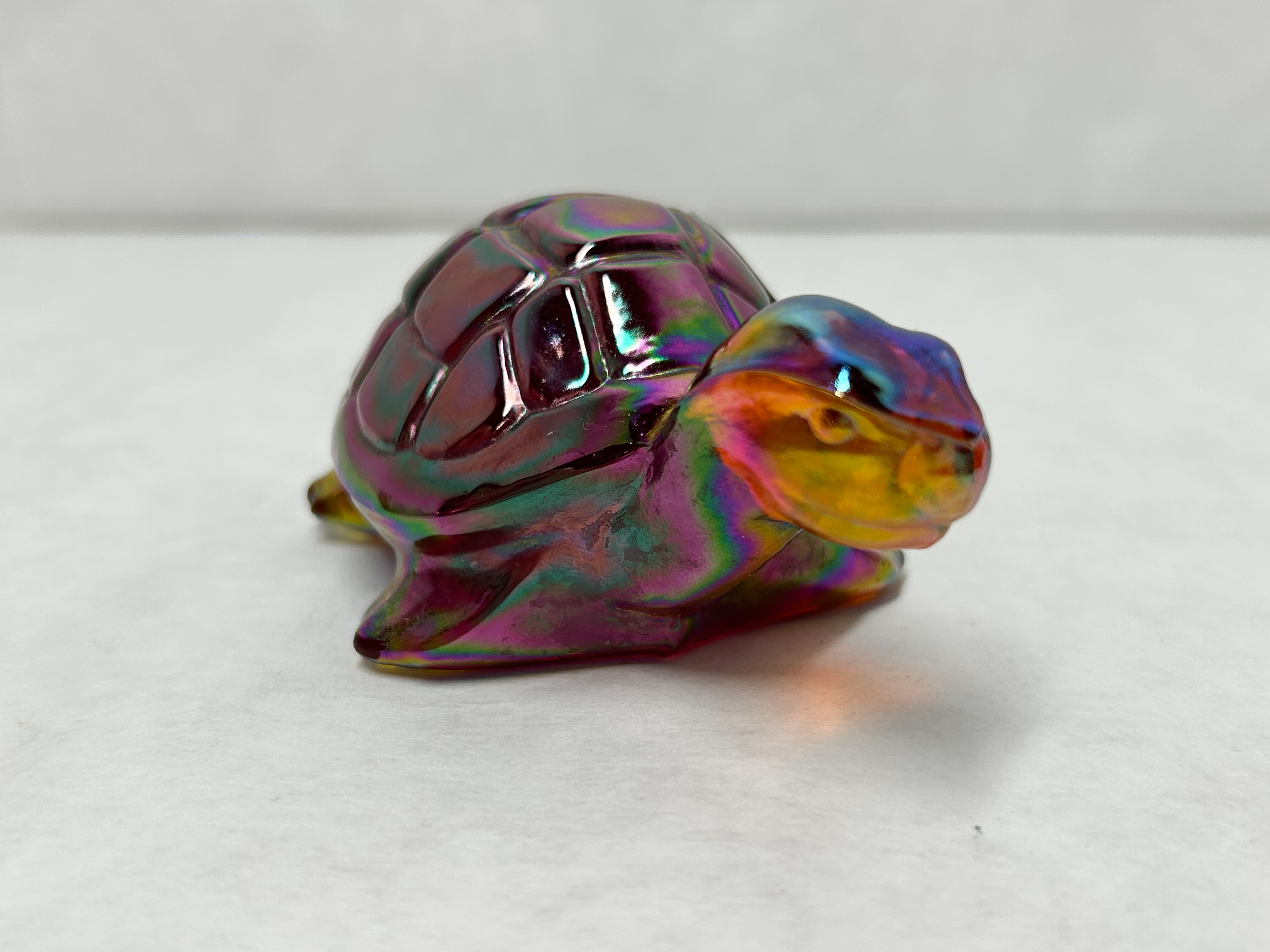FENTON IRIDESCENT CARNIVAL GLASS TURTLE 1970S