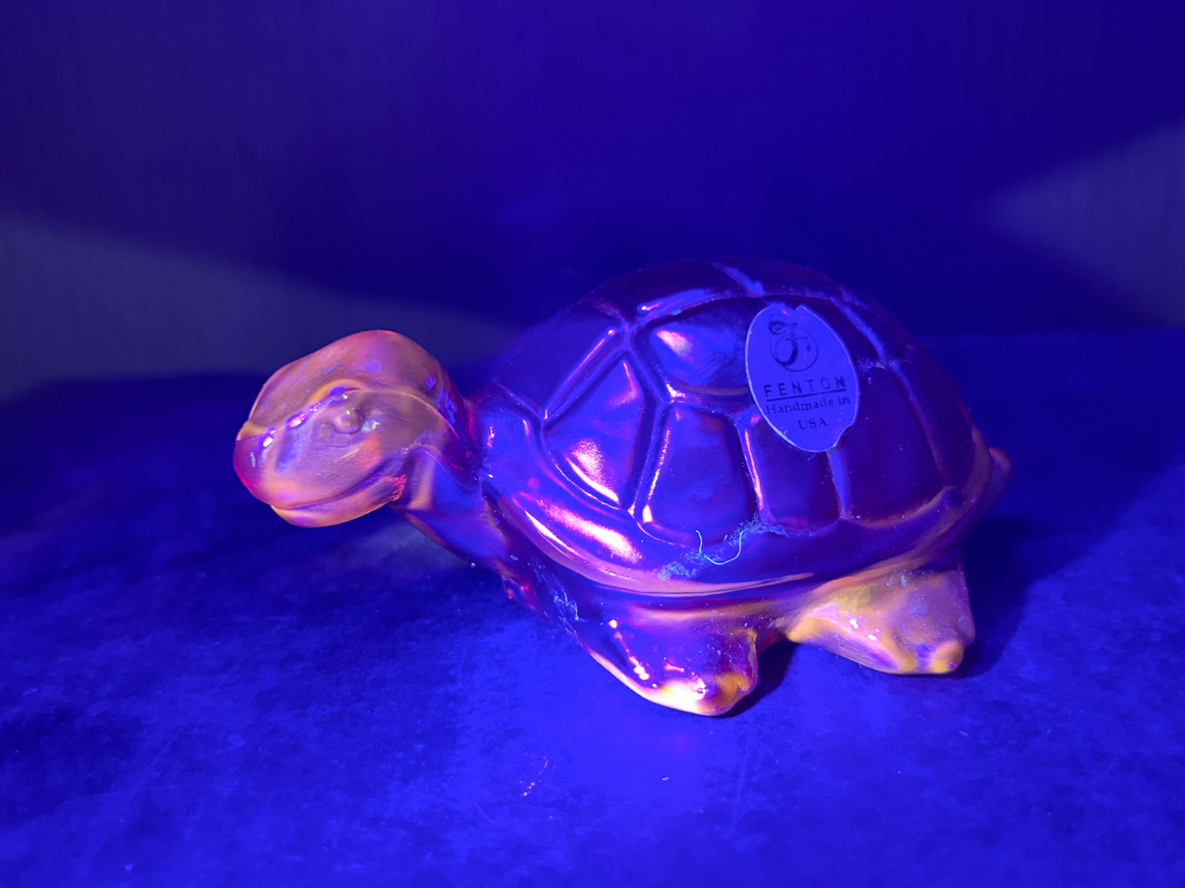 FENTON IRIDESCENT CARNIVAL GLASS TURTLE 1970S