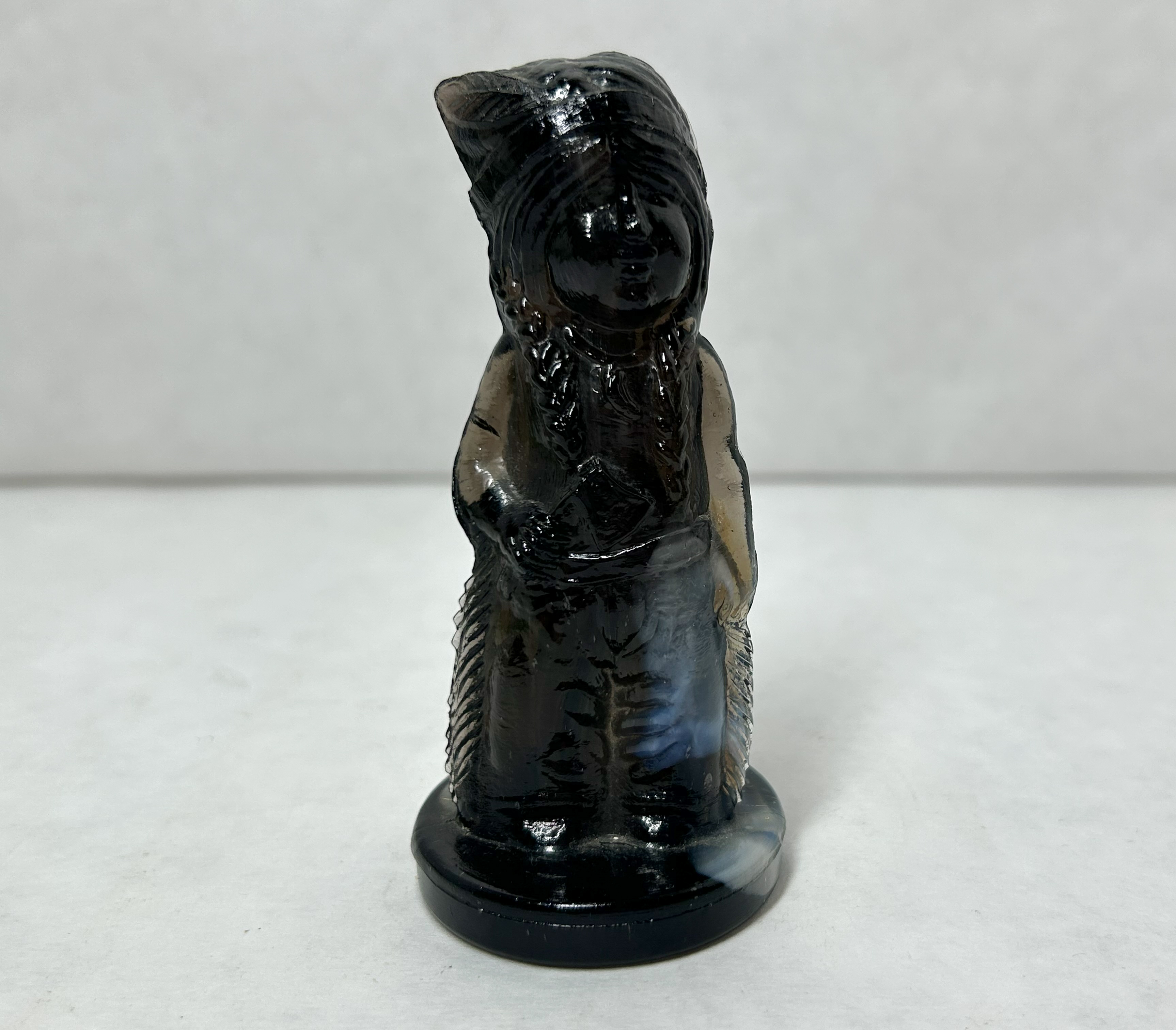 BLACK SLAG GLASS INDIAN