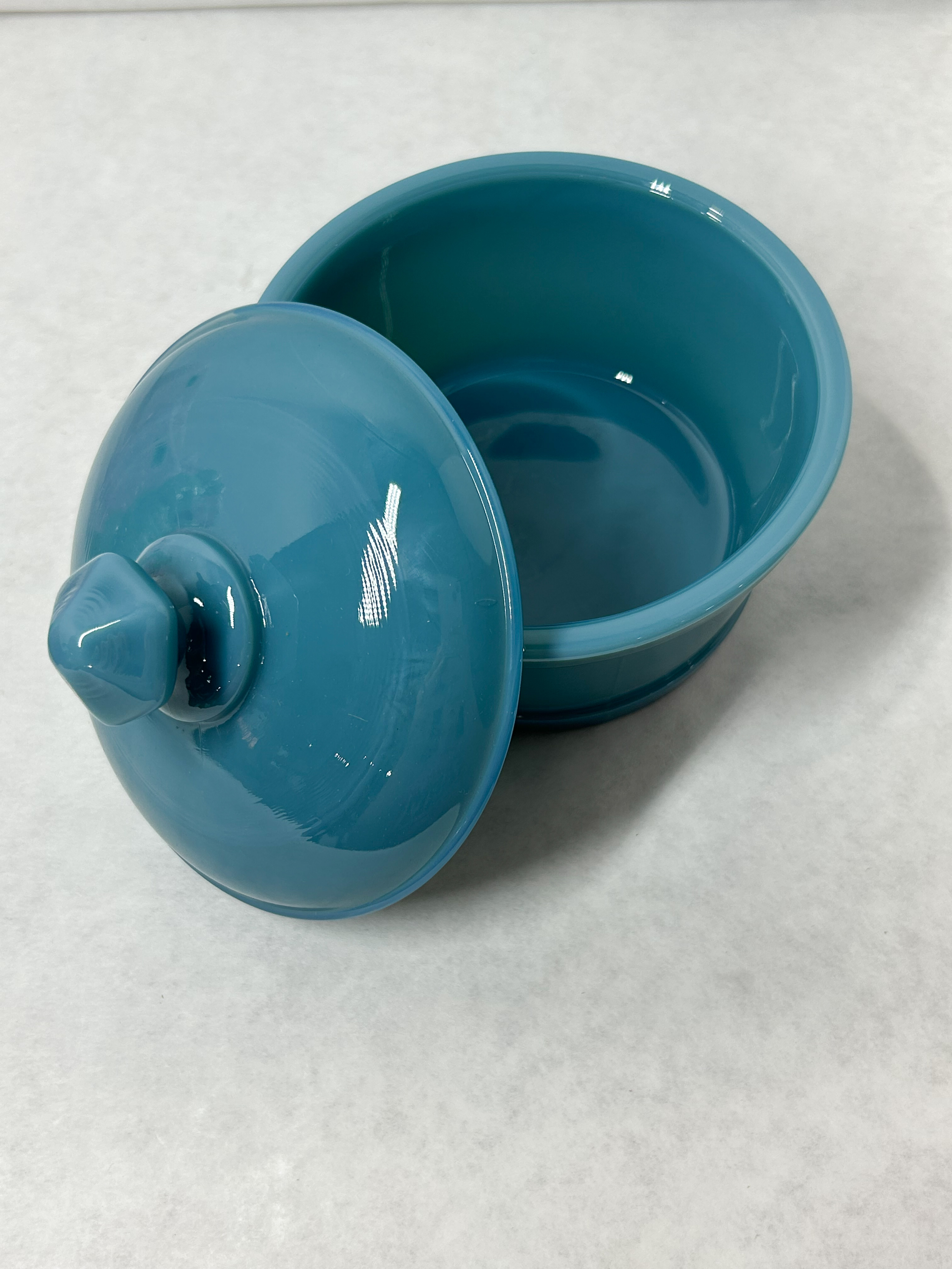 MOSSER GEORGIA BLUE GLASS BUTTER TUB