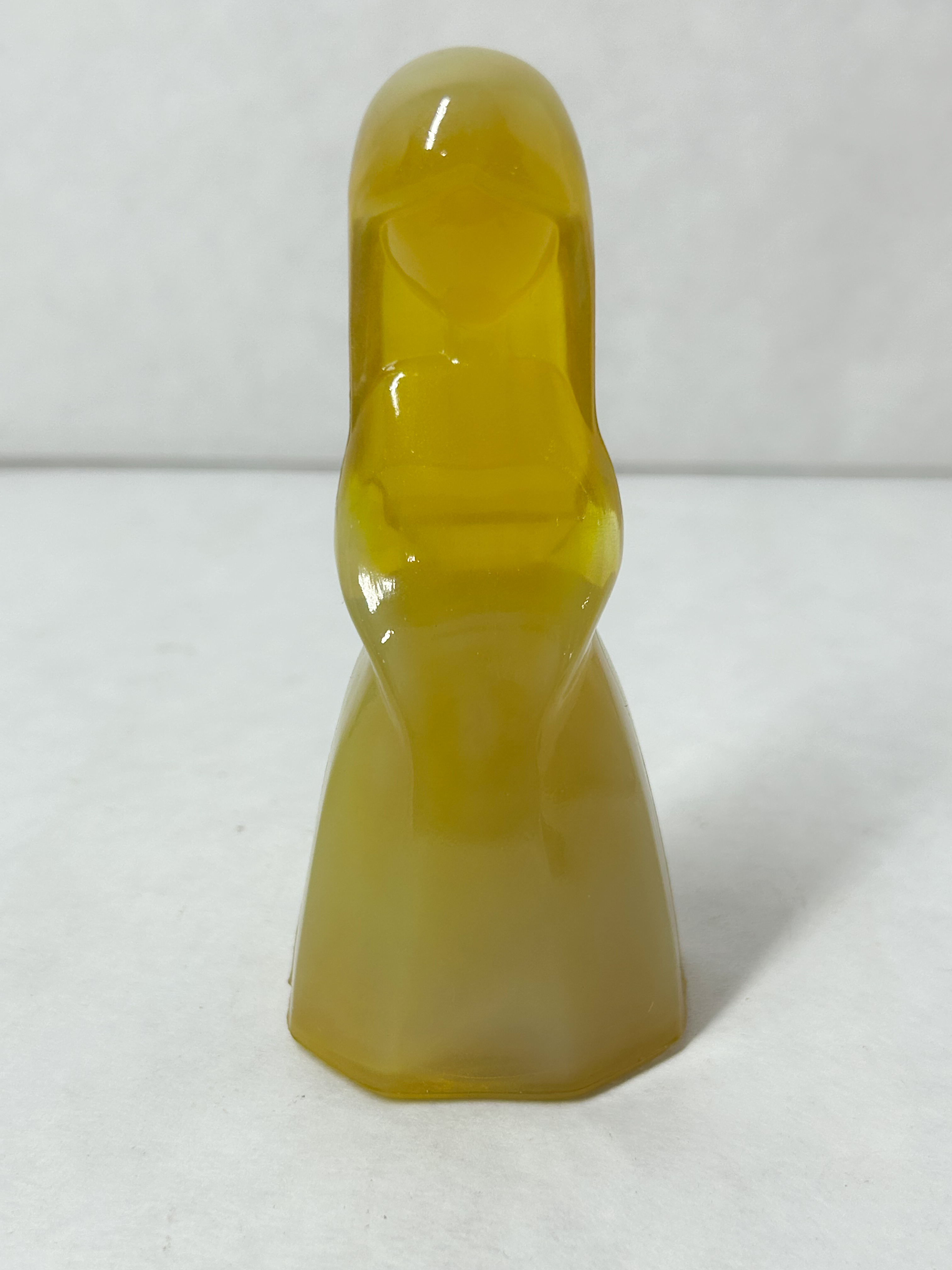 MOSSER AMBER URANIUM SLAG GLASS FIGURINE, 1980S