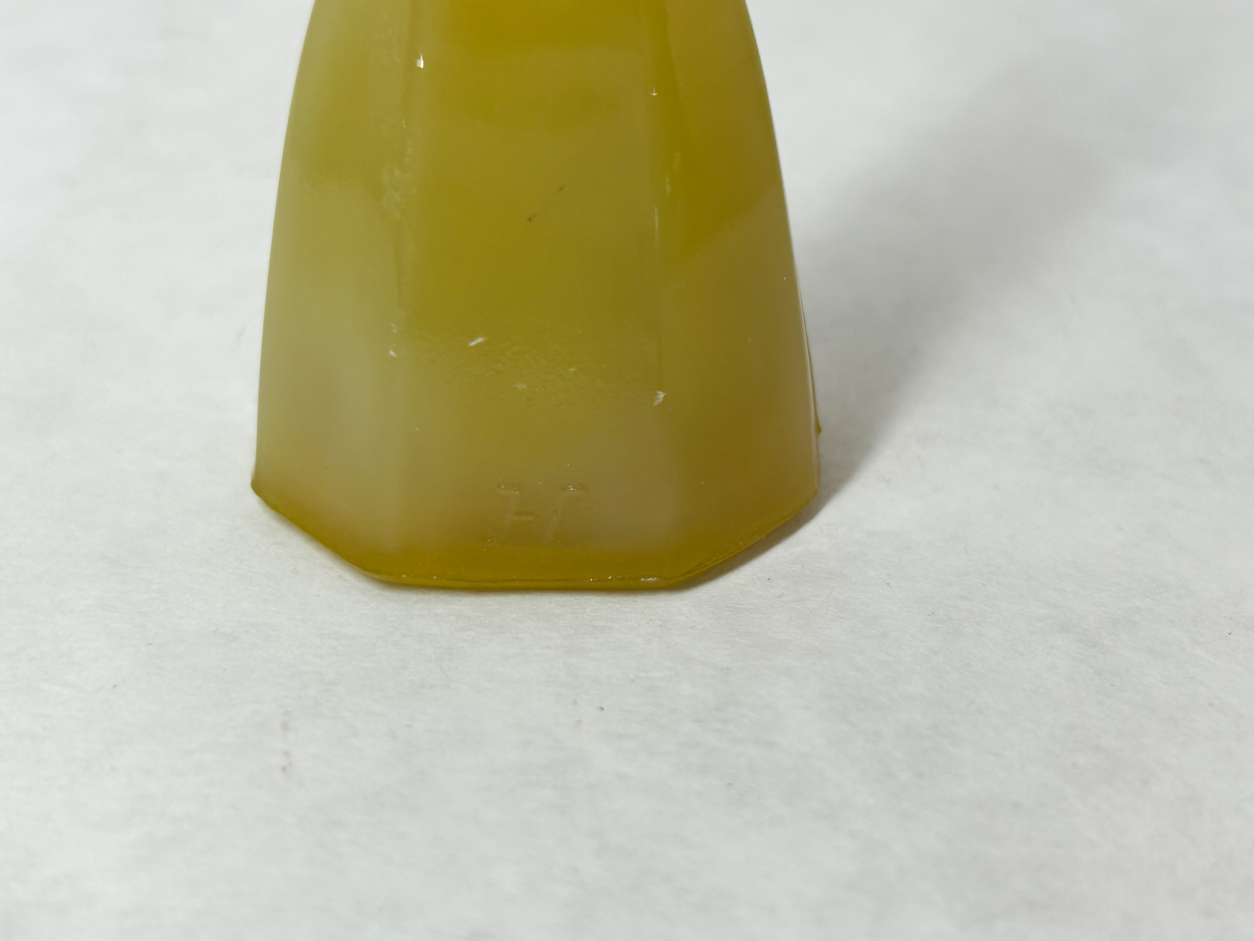 MOSSER AMBER URANIUM SLAG GLASS FIGURINE, 1980S