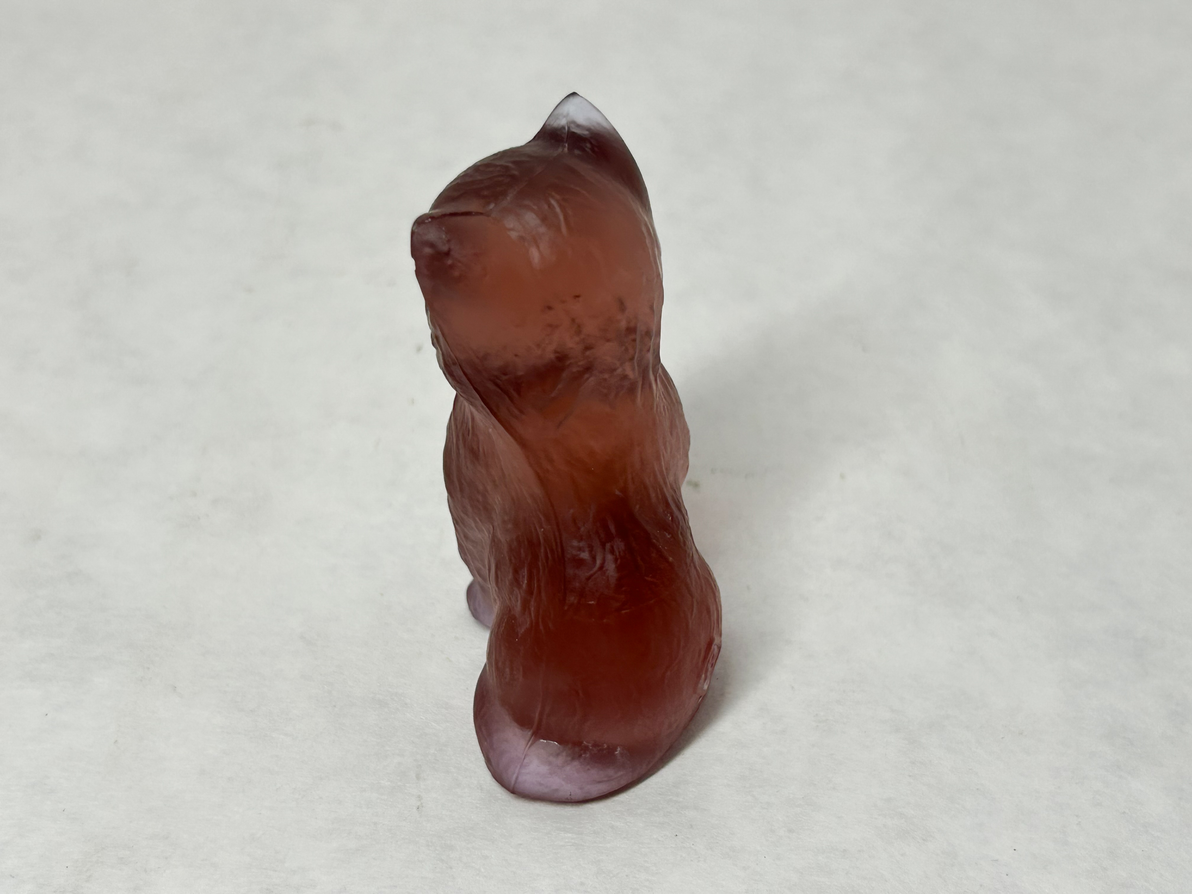 BOYD GLASS BURGUNDY SATIN KITTEN, 1978-1983