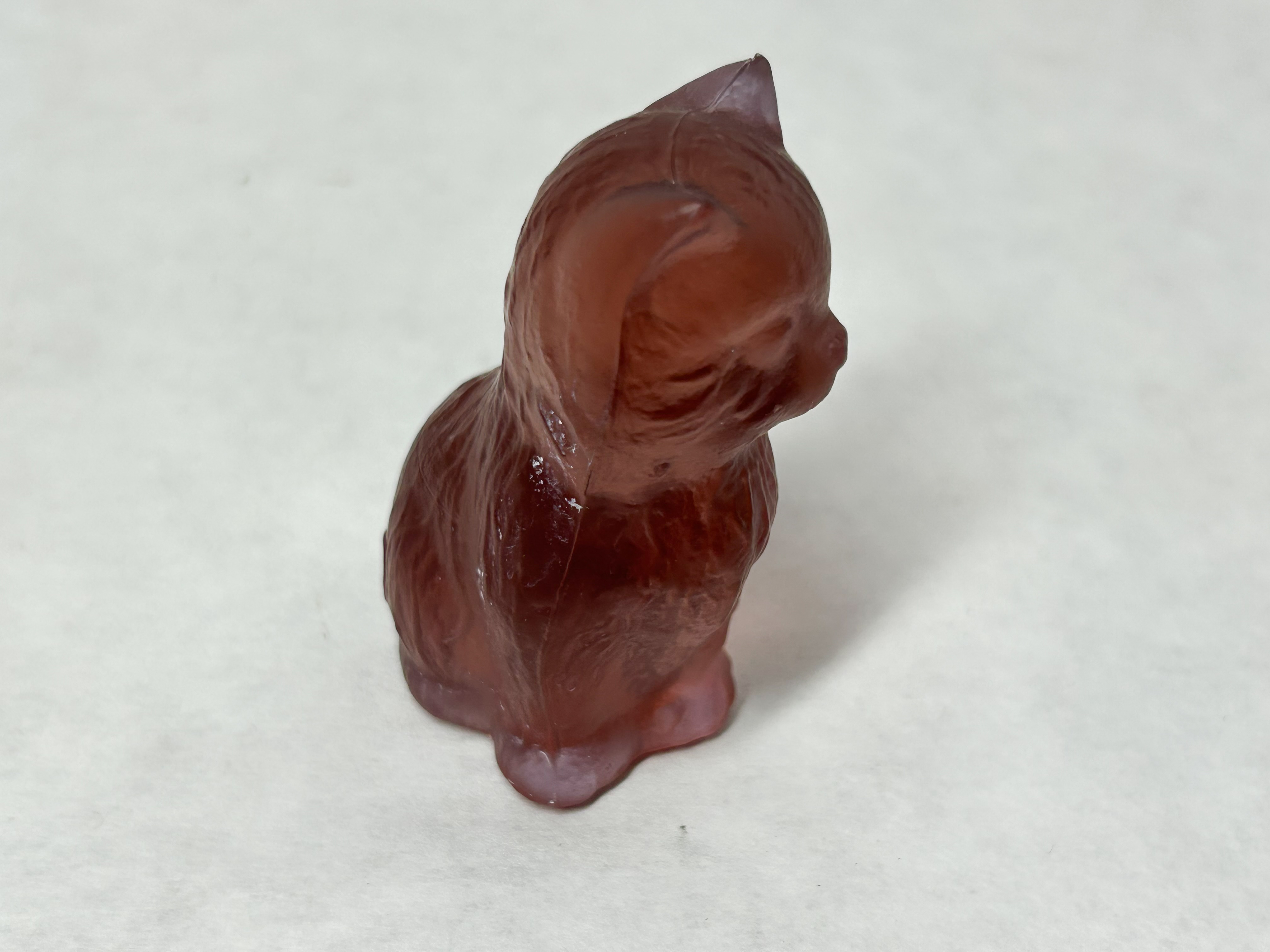 BOYD GLASS BURGUNDY SATIN KITTEN, 1978-1983