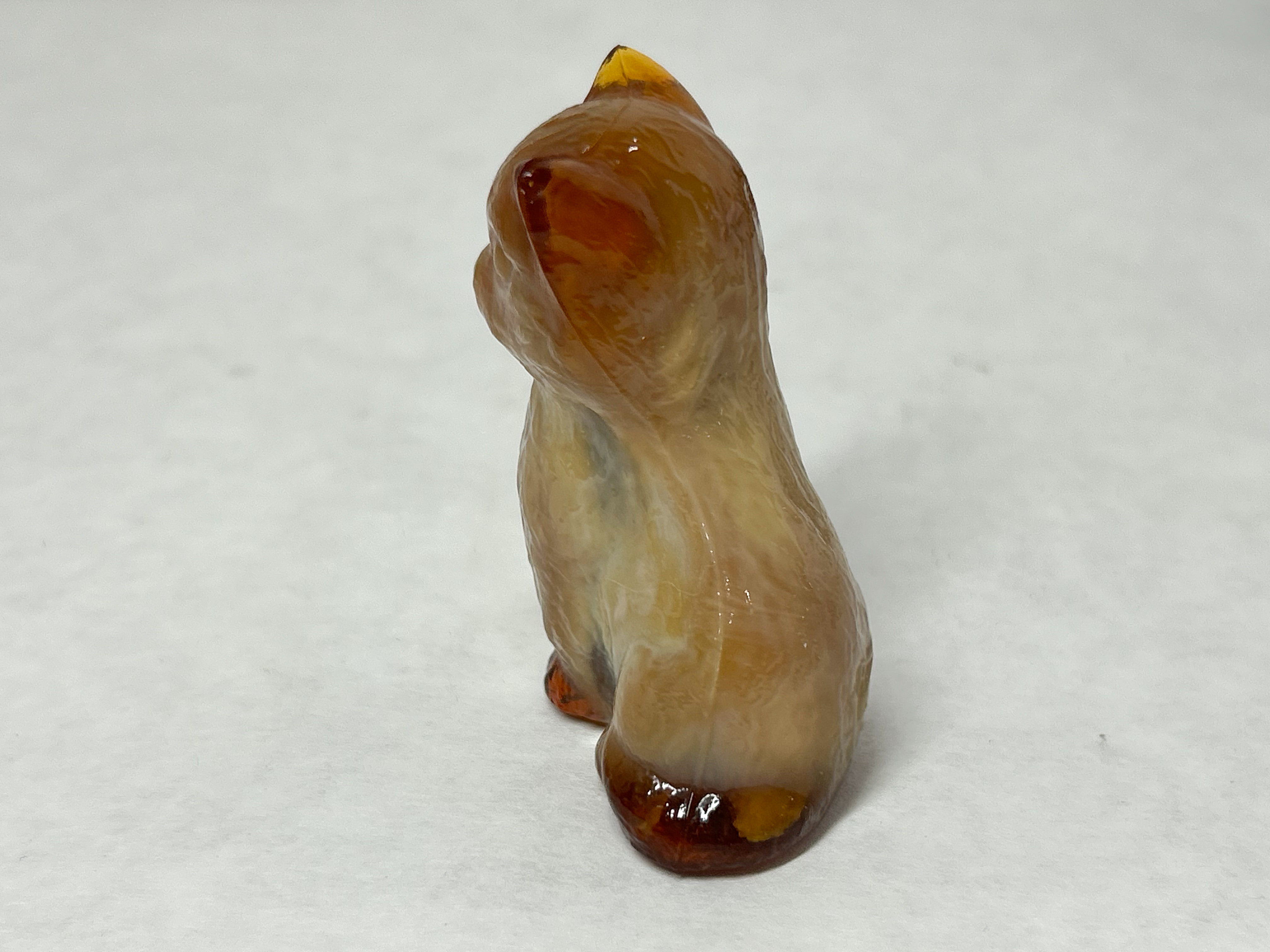 BOYD CARAMEL SLAG GLASS KITTEN, 1983-1988