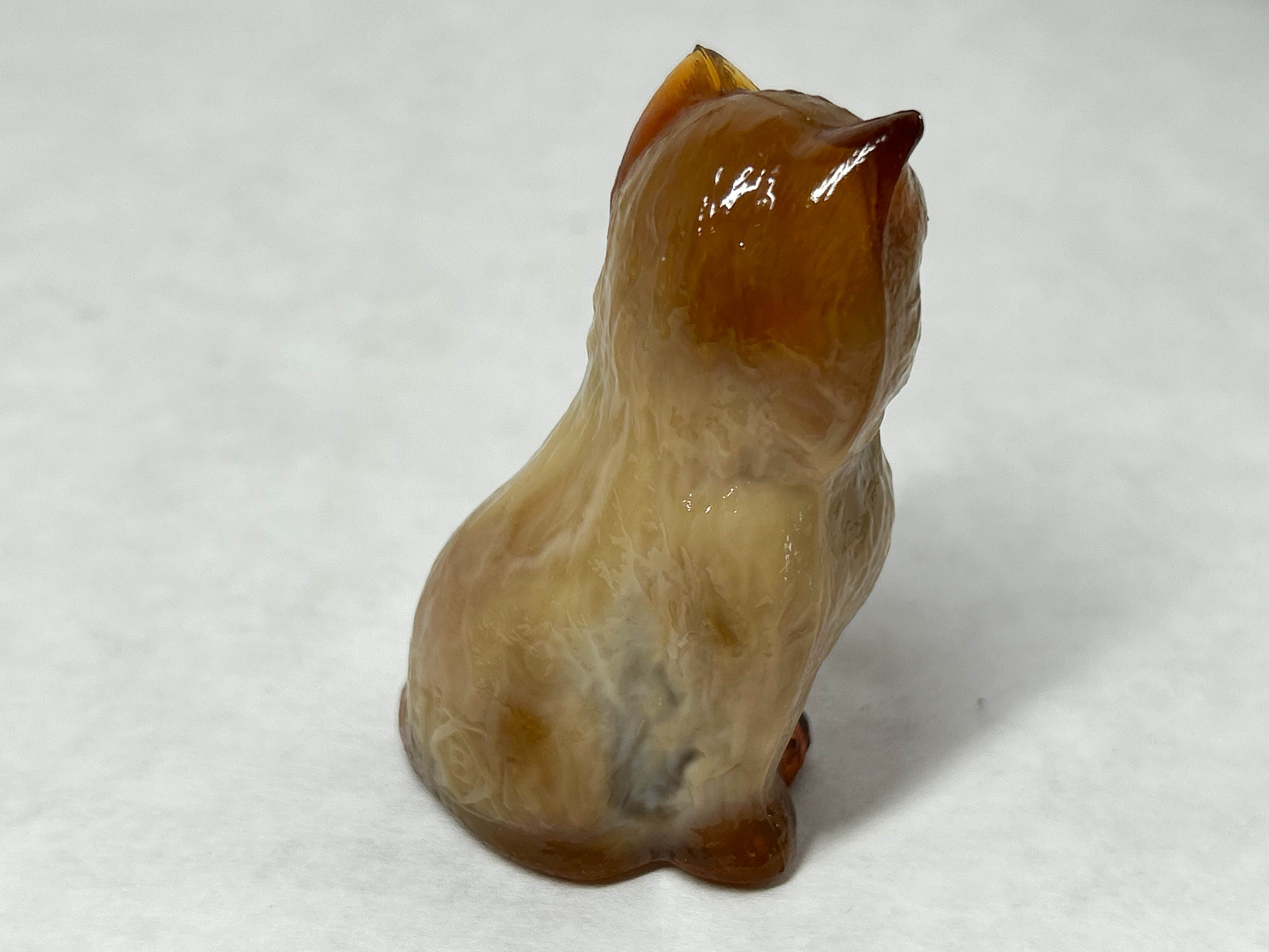 BOYD CARAMEL SLAG GLASS KITTEN, 1983-1988