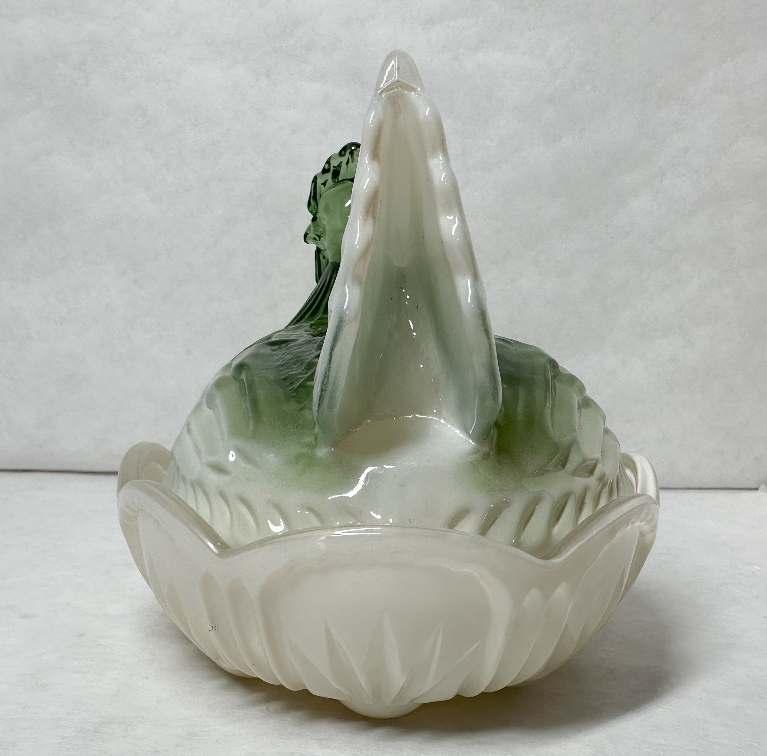VINTAGE JADE SLAG EGG SERVER, C. 1980