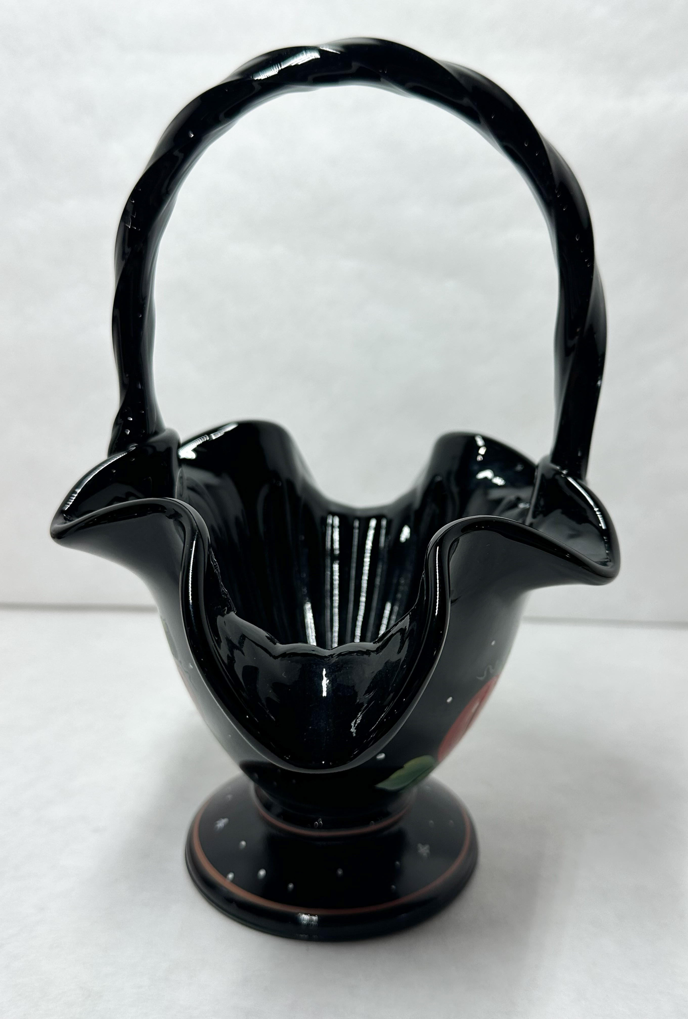 FENTON EBONY GLASS HALLOWEEN BASKET