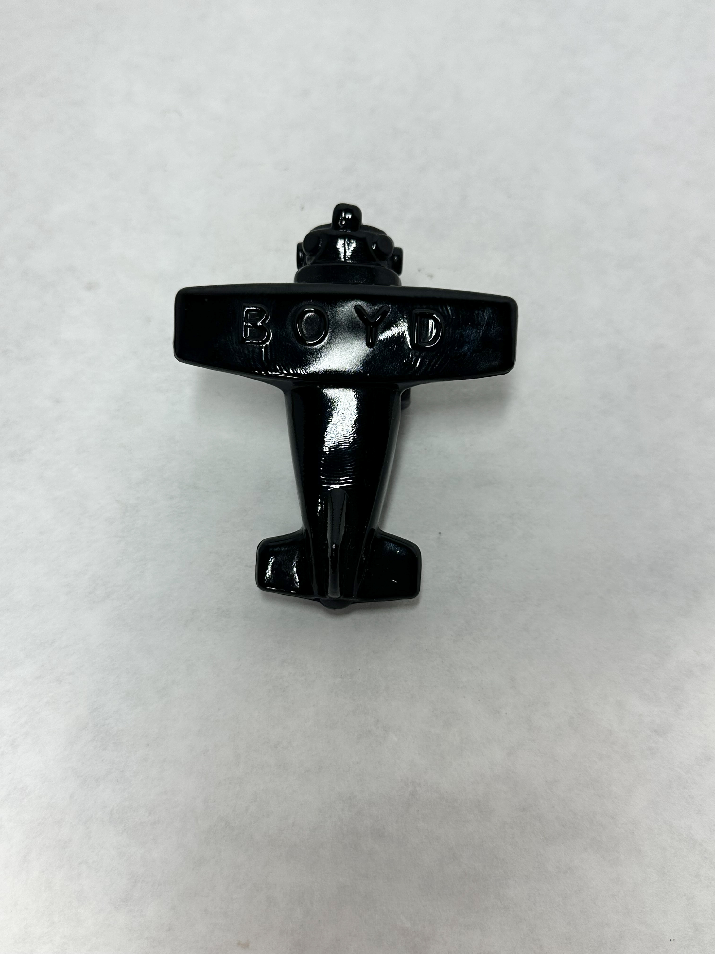 BOYD BLACK GLASS AIRPLANE, CIRCA 1980