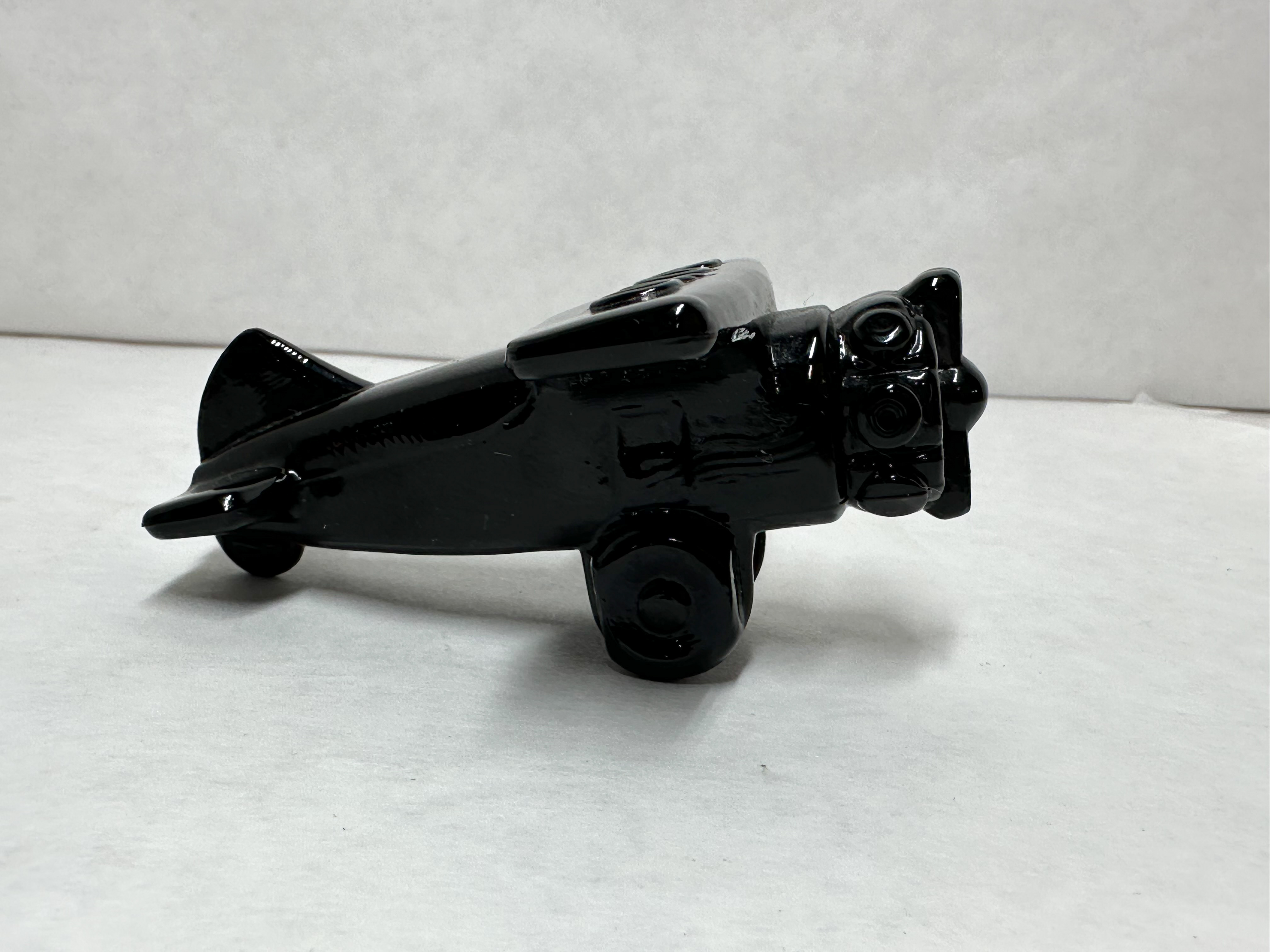 BOYD BLACK GLASS AIRPLANE, CIRCA 1980