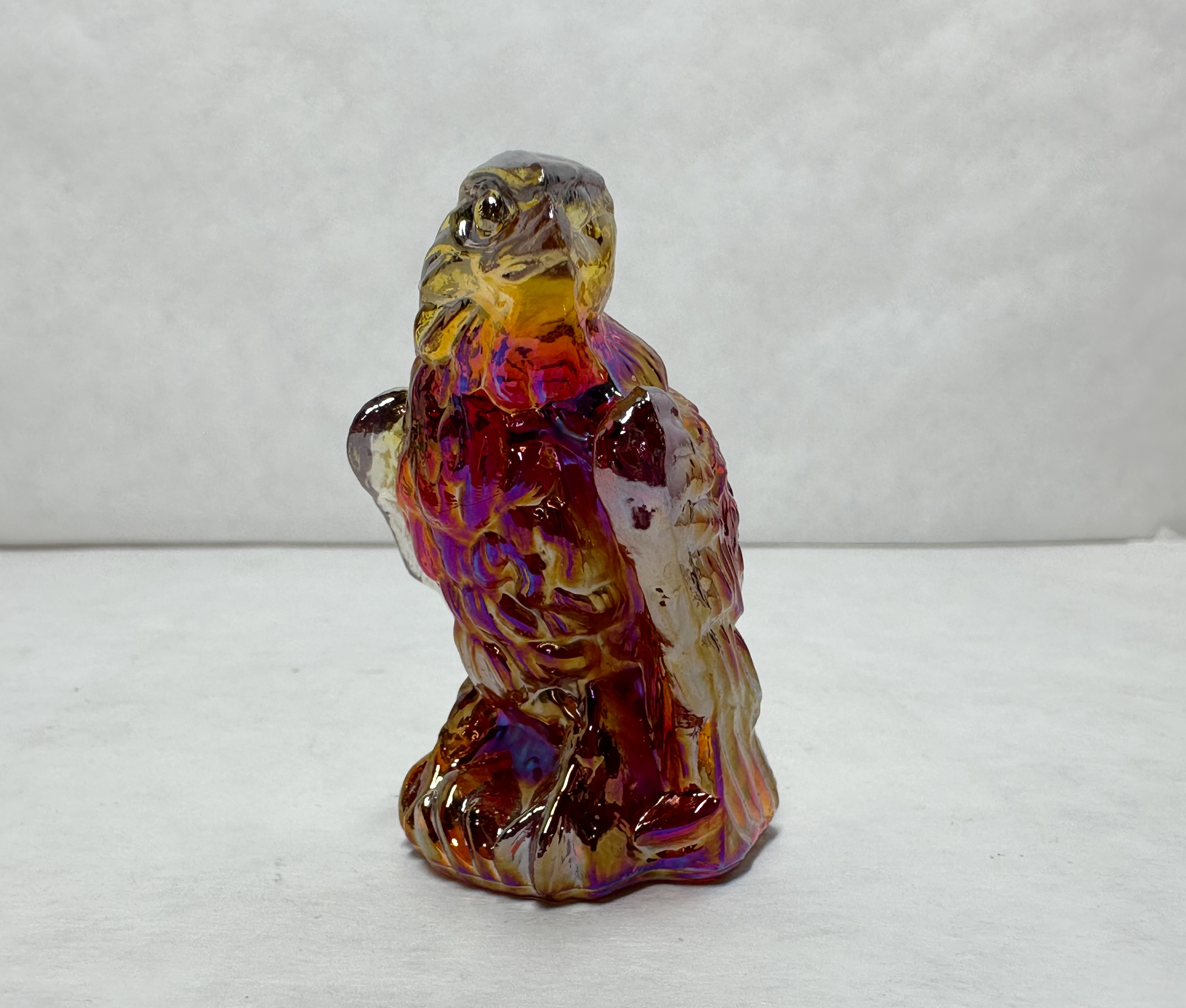 BOYD BERNIE THE EAGLE AMBERINA IRIDESCENT GLASS EAGLE
