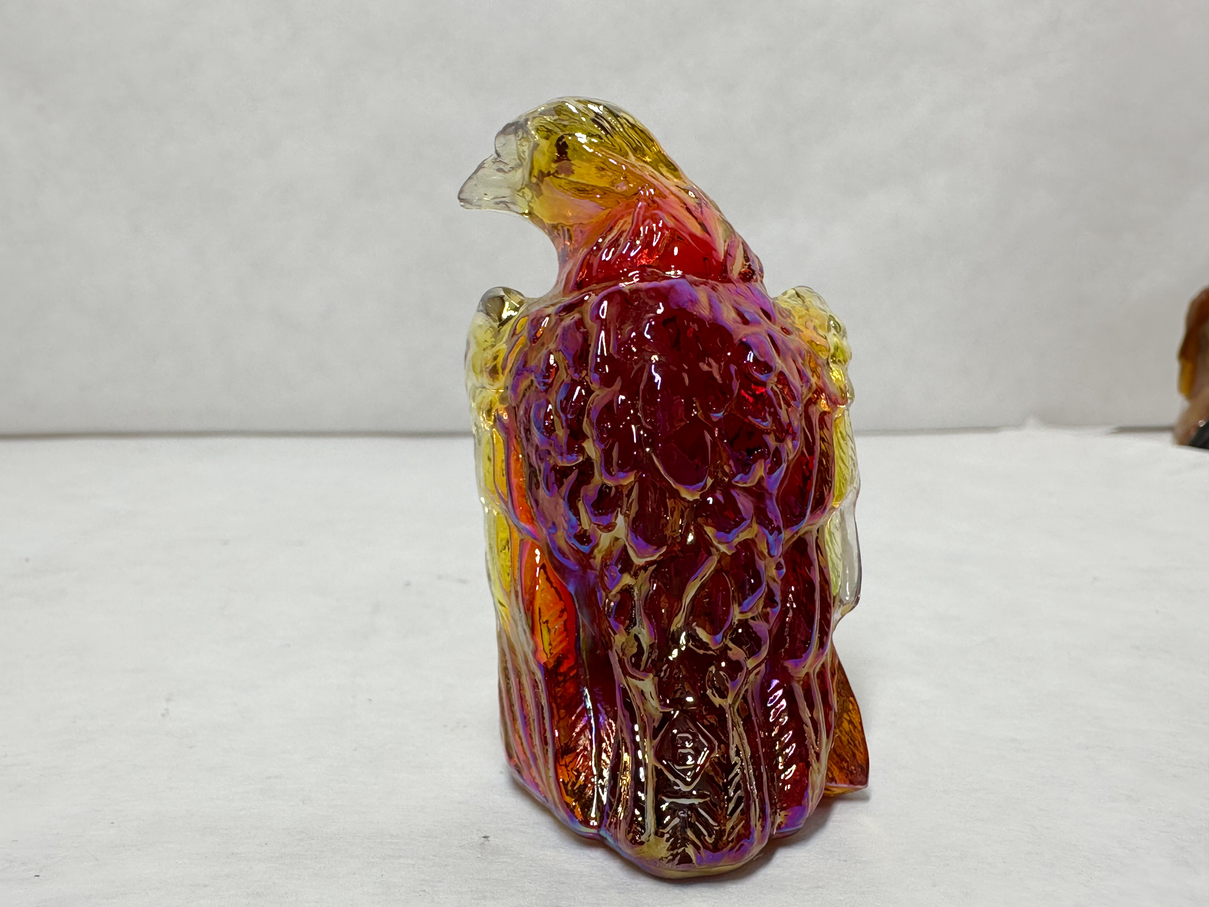 BOYD BERNIE THE EAGLE AMBERINA IRIDESCENT GLASS EAGLE