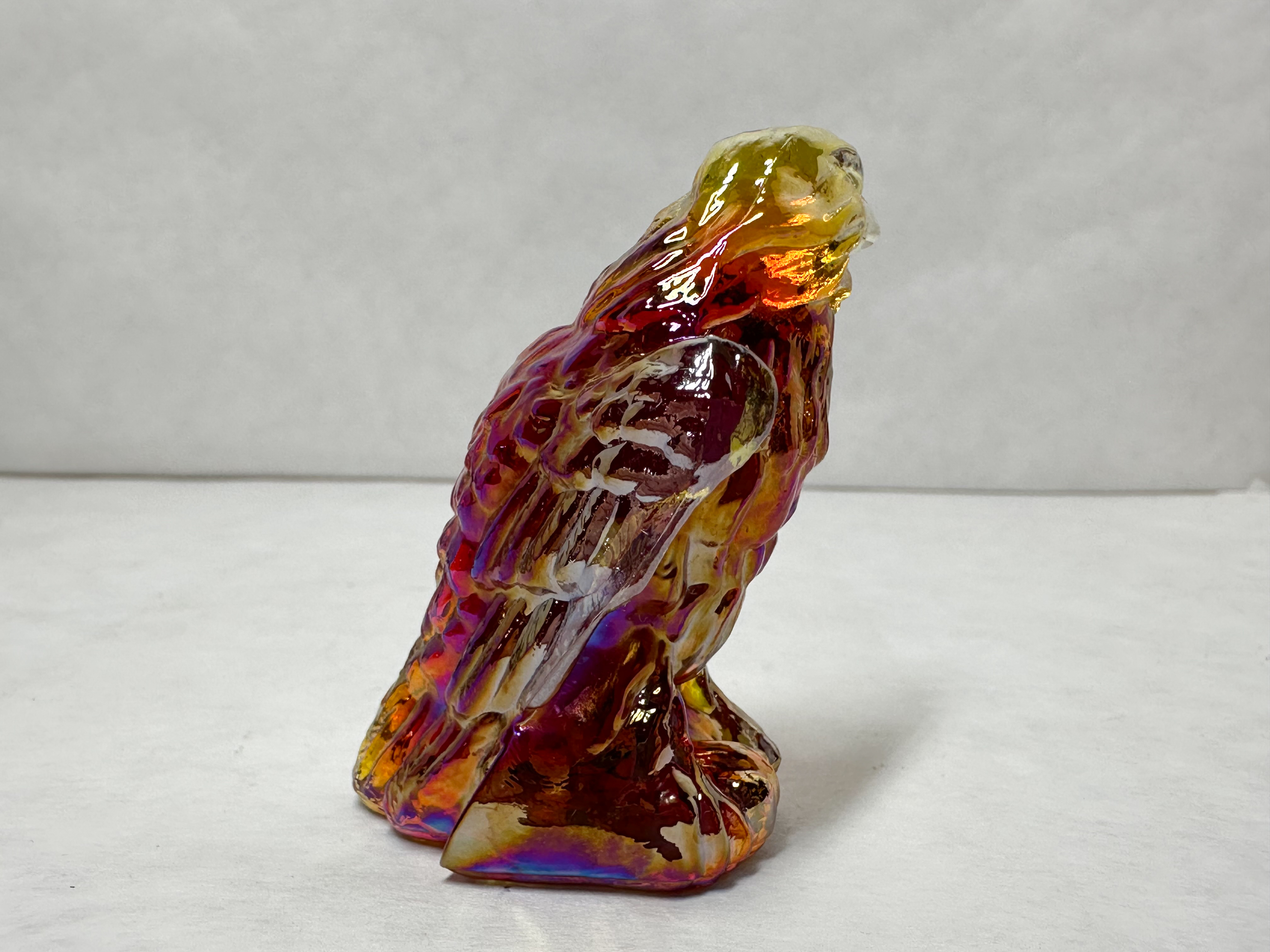 BOYD BERNIE THE EAGLE AMBERINA IRIDESCENT GLASS EAGLE