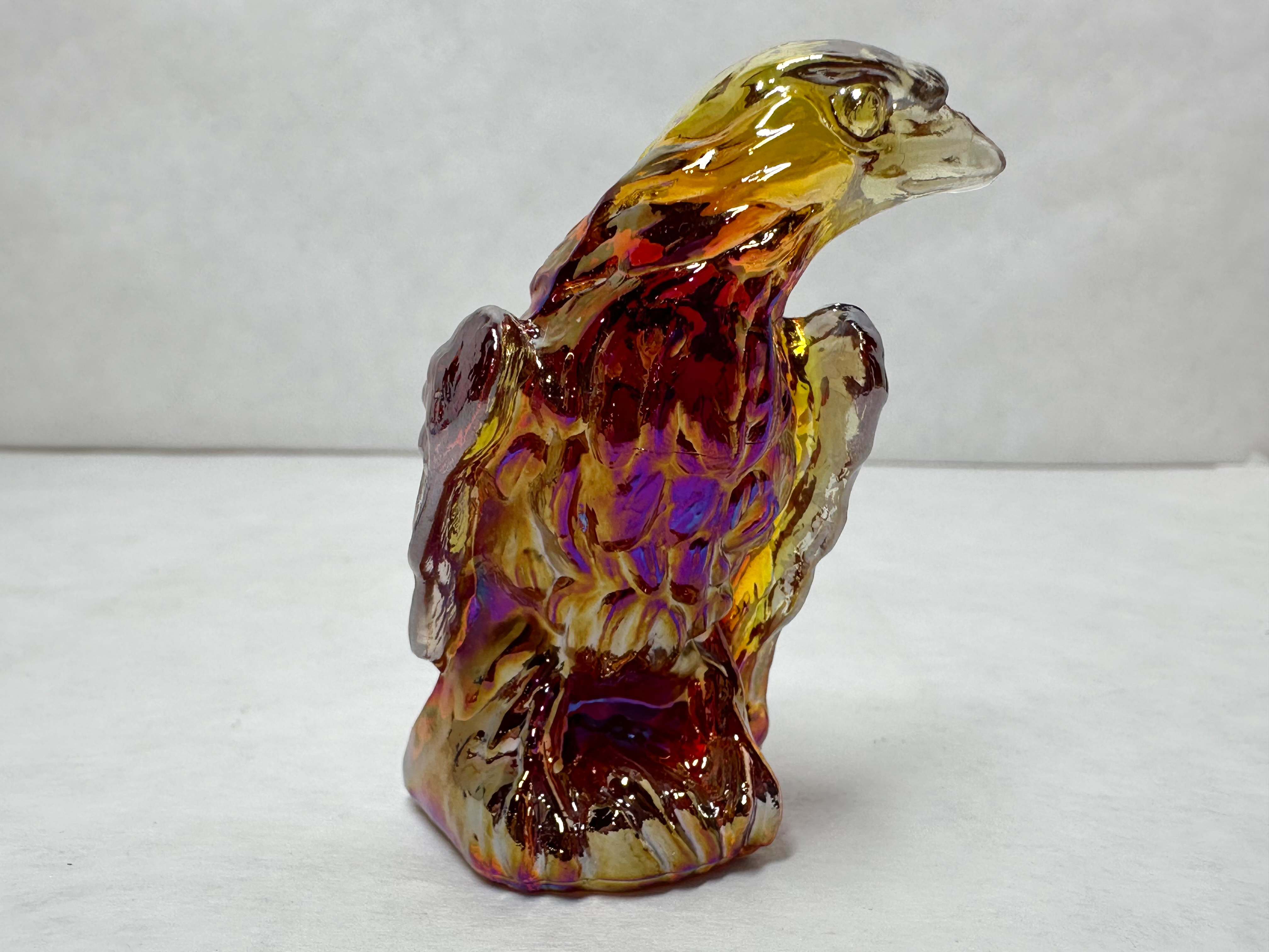 BOYD BERNIE THE EAGLE AMBERINA IRIDESCENT GLASS EAGLE