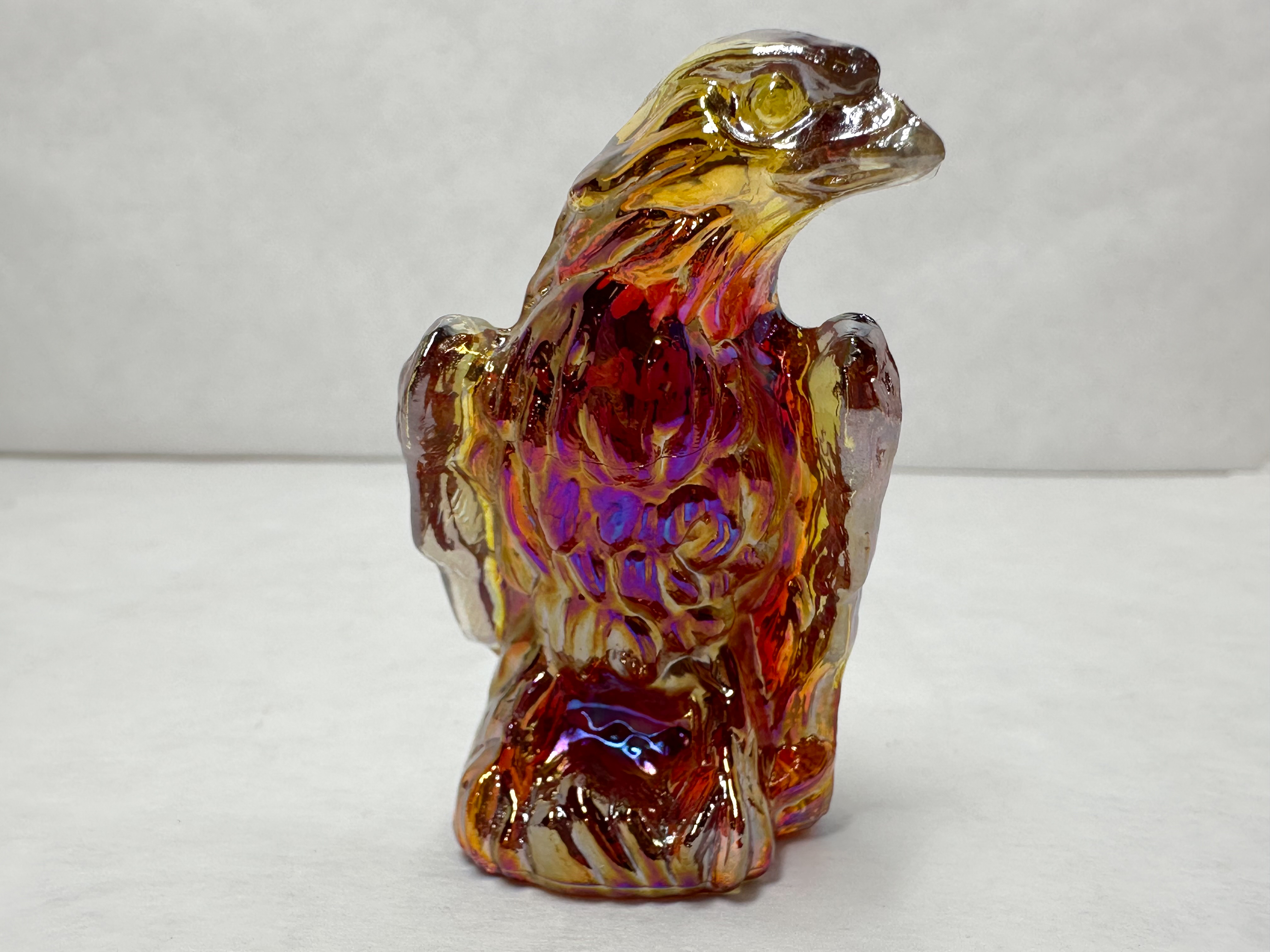 BOYD BERNIE THE EAGLE AMBERINA IRIDESCENT GLASS EAGLE