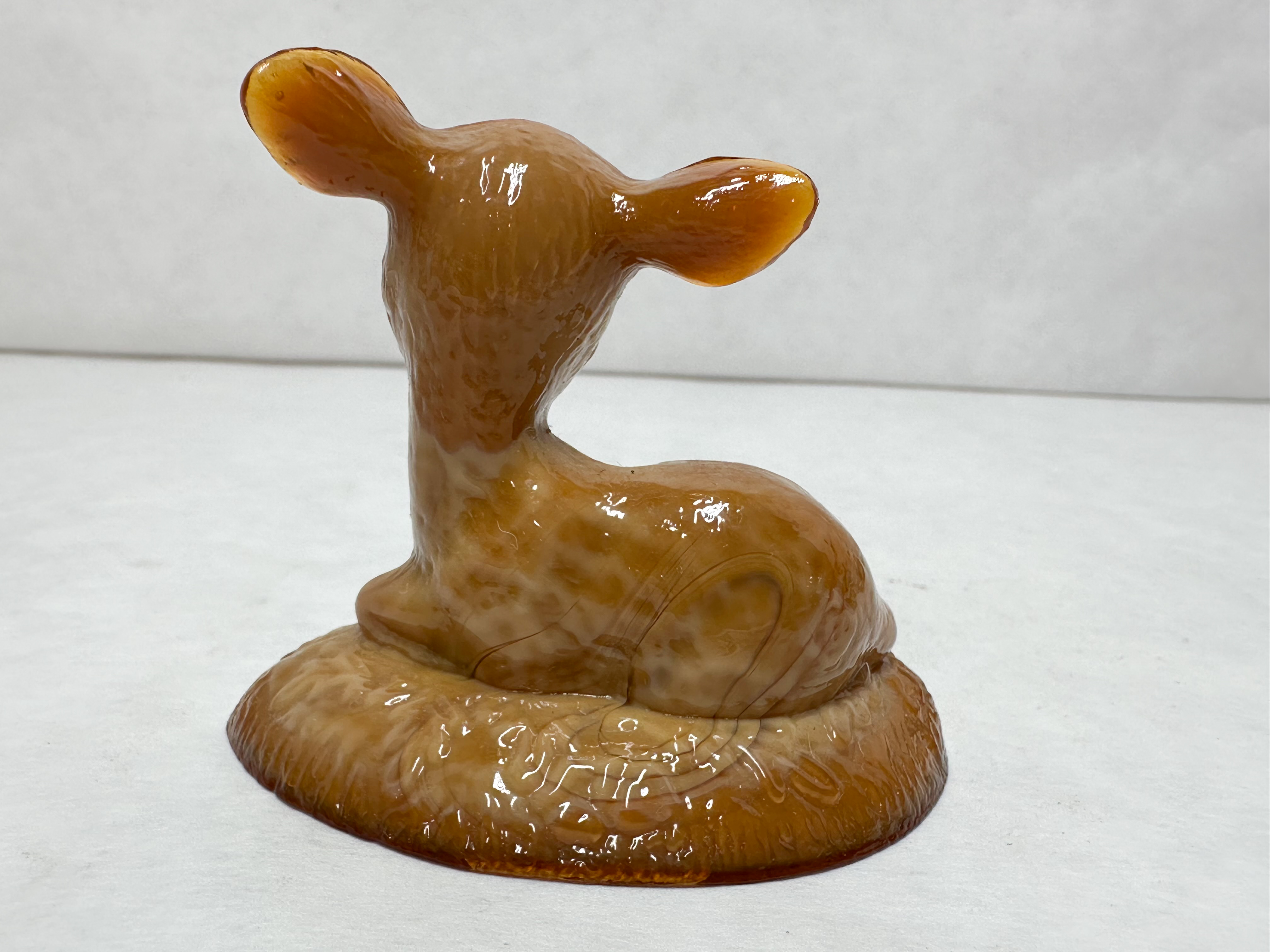 BOYD BINGO DEER CARAMEL SLAG GLASS