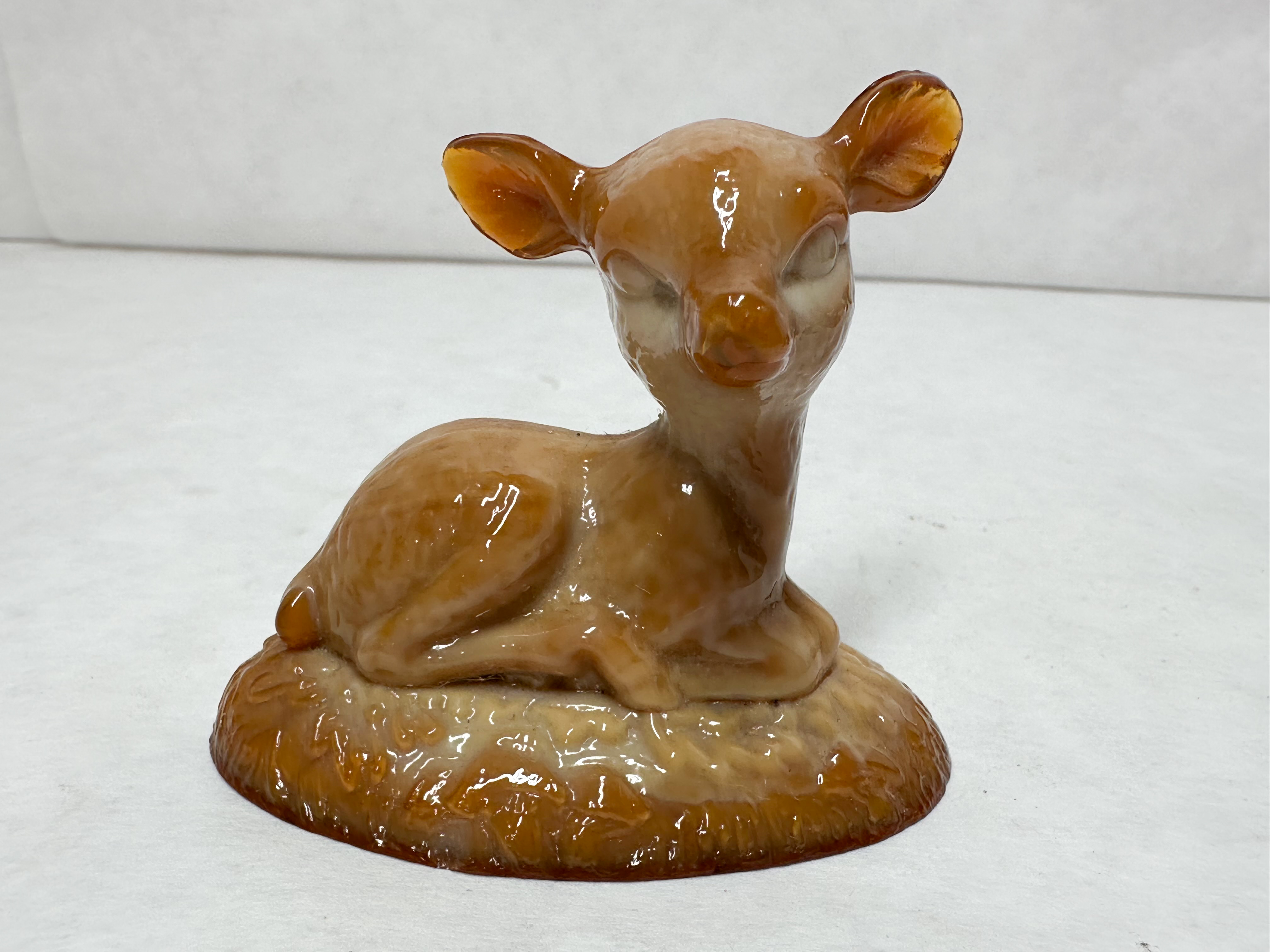 BOYD BINGO DEER CARAMEL SLAG GLASS