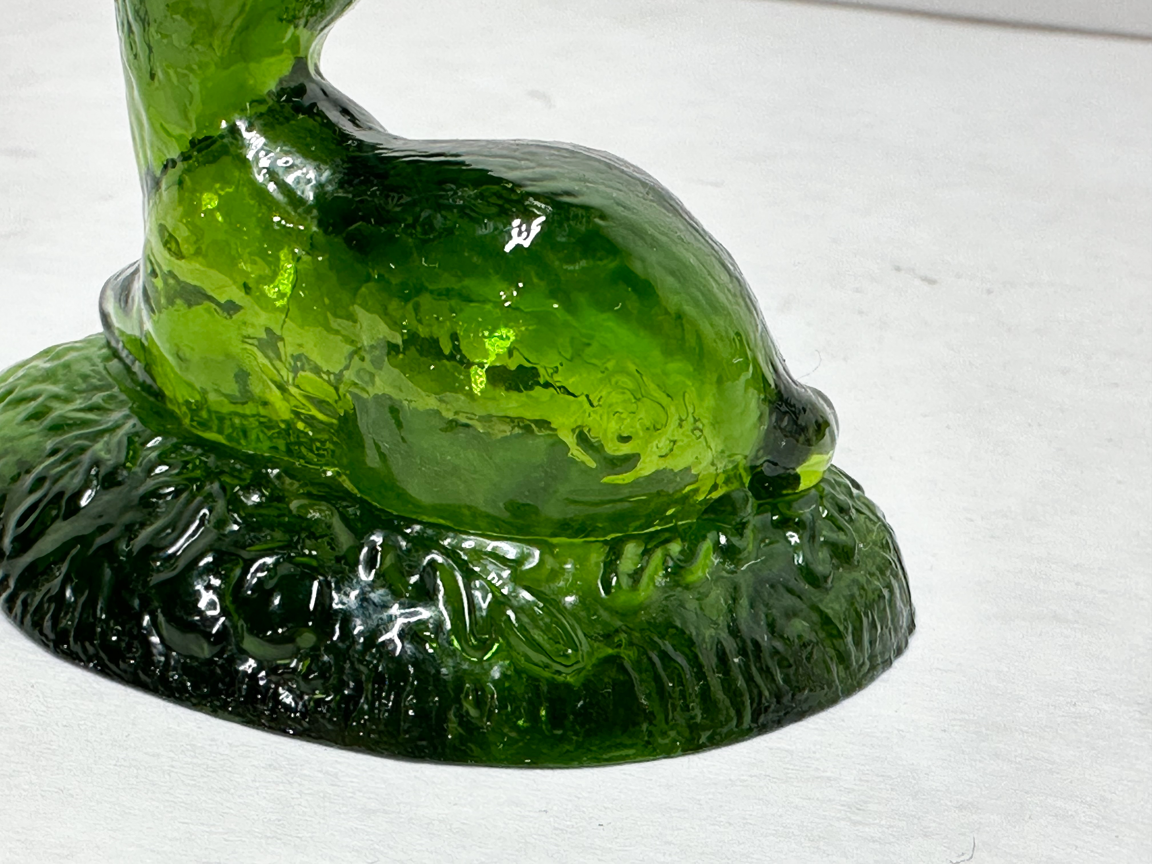 BOYD BINGO GREEN GLASS DEER FIGURINE, MID-CENTURY