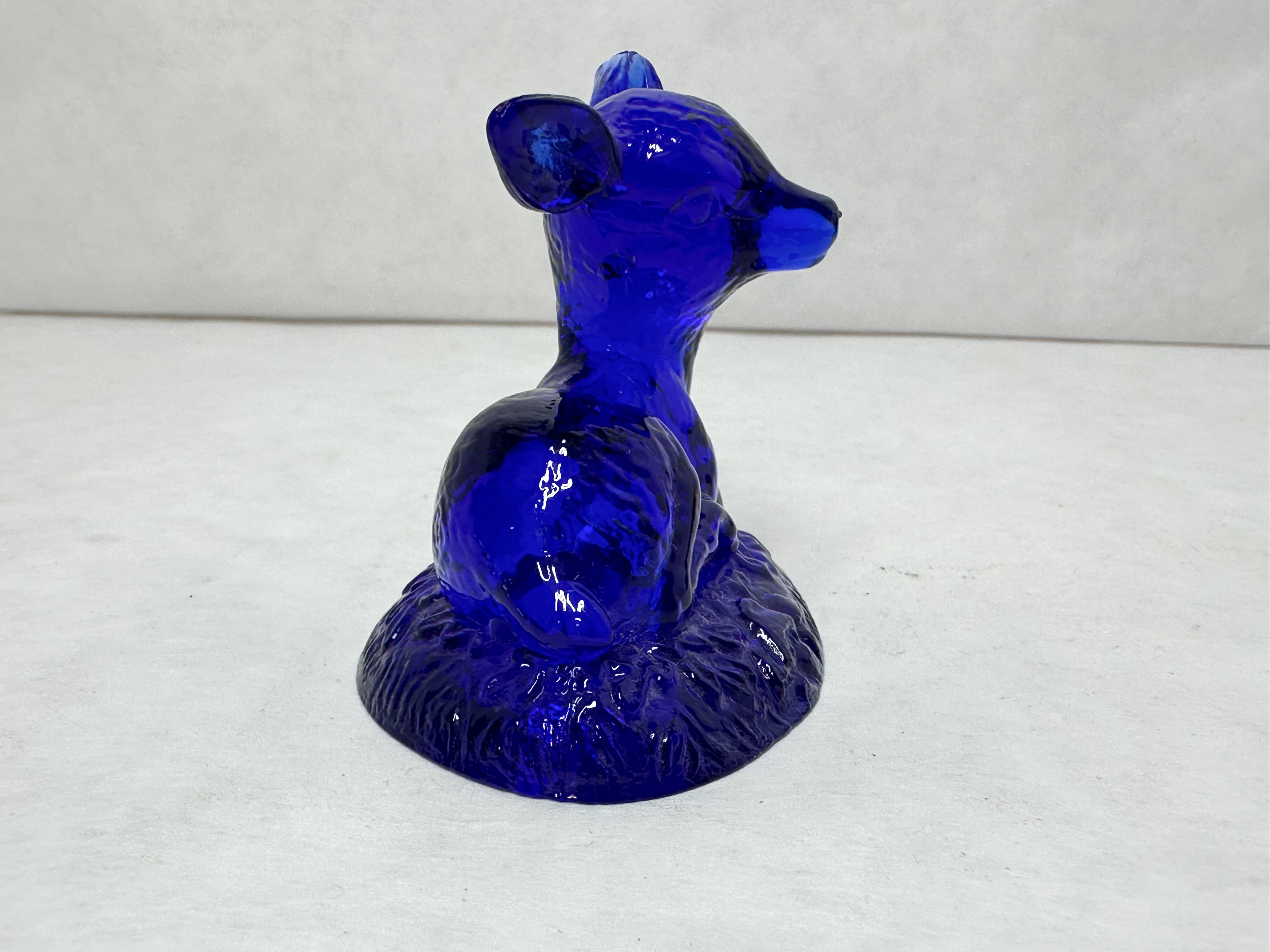 BOYD BINGO DEER COBALT BLUE GLASS, 1970S