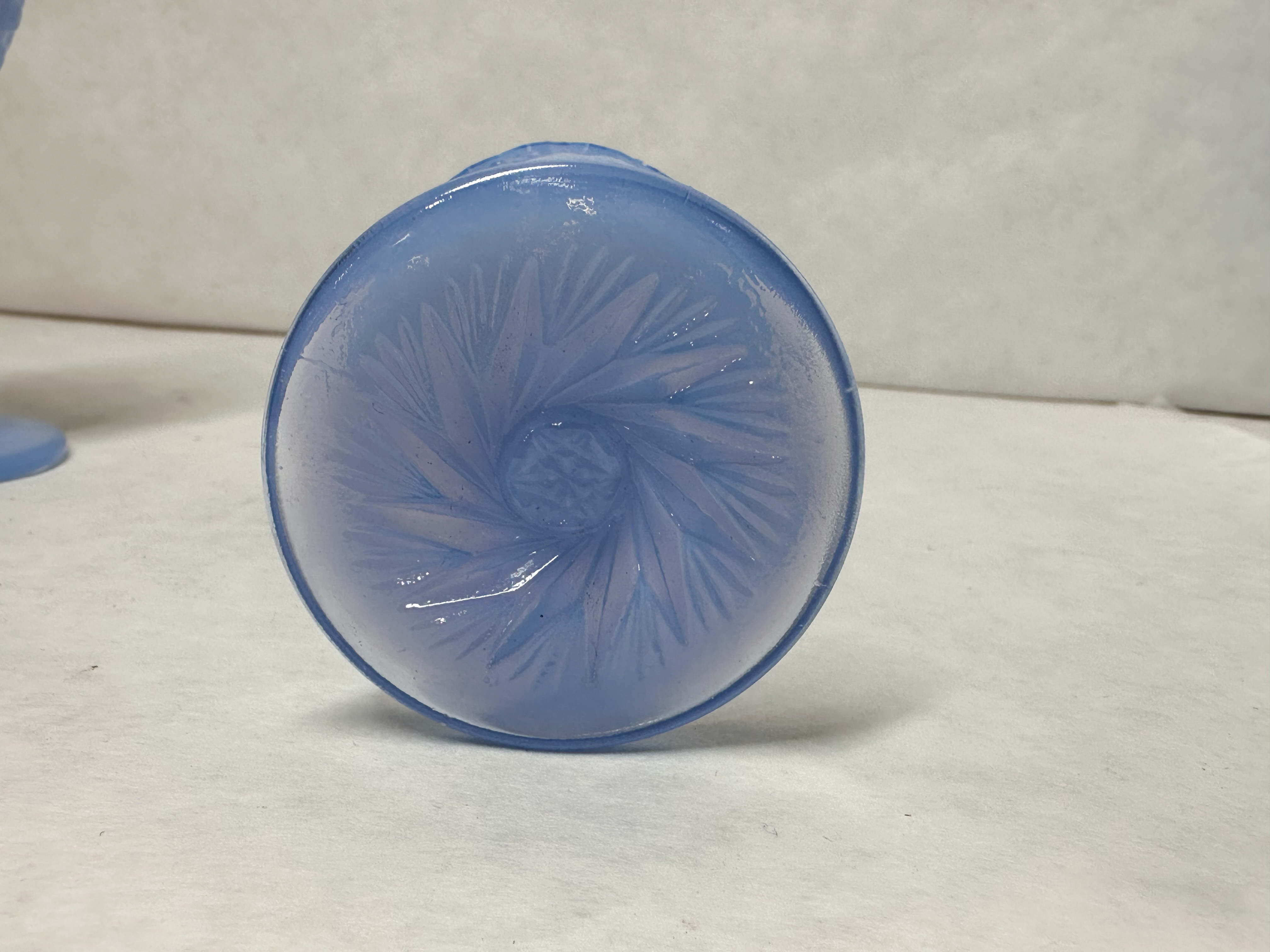 BOYD BLUE SATIN GLASS GOBLETS, CIRCA 1960