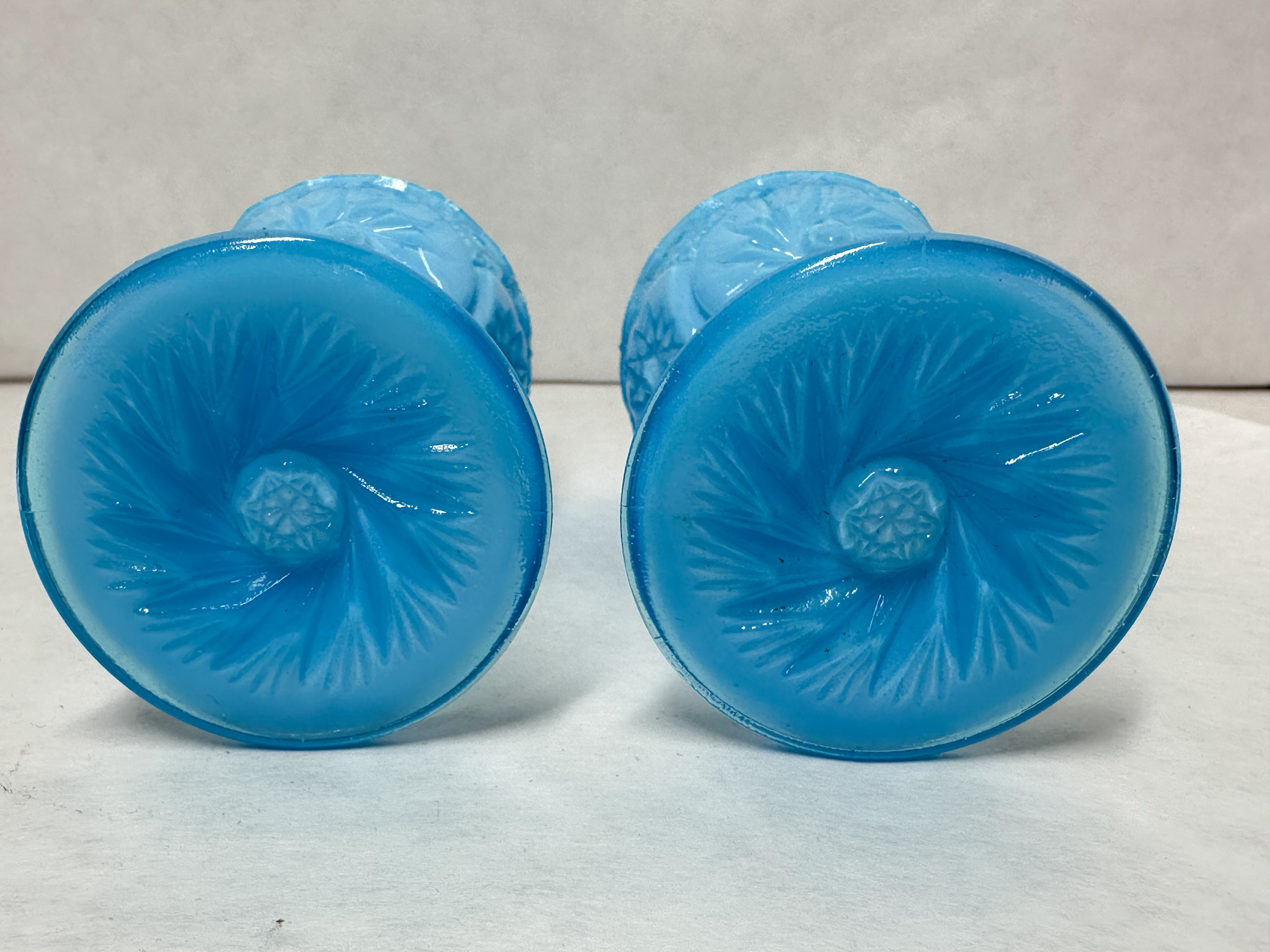 BOYD IMPERIAL BLUE MILK GLASS GOBLETS VINTAGE