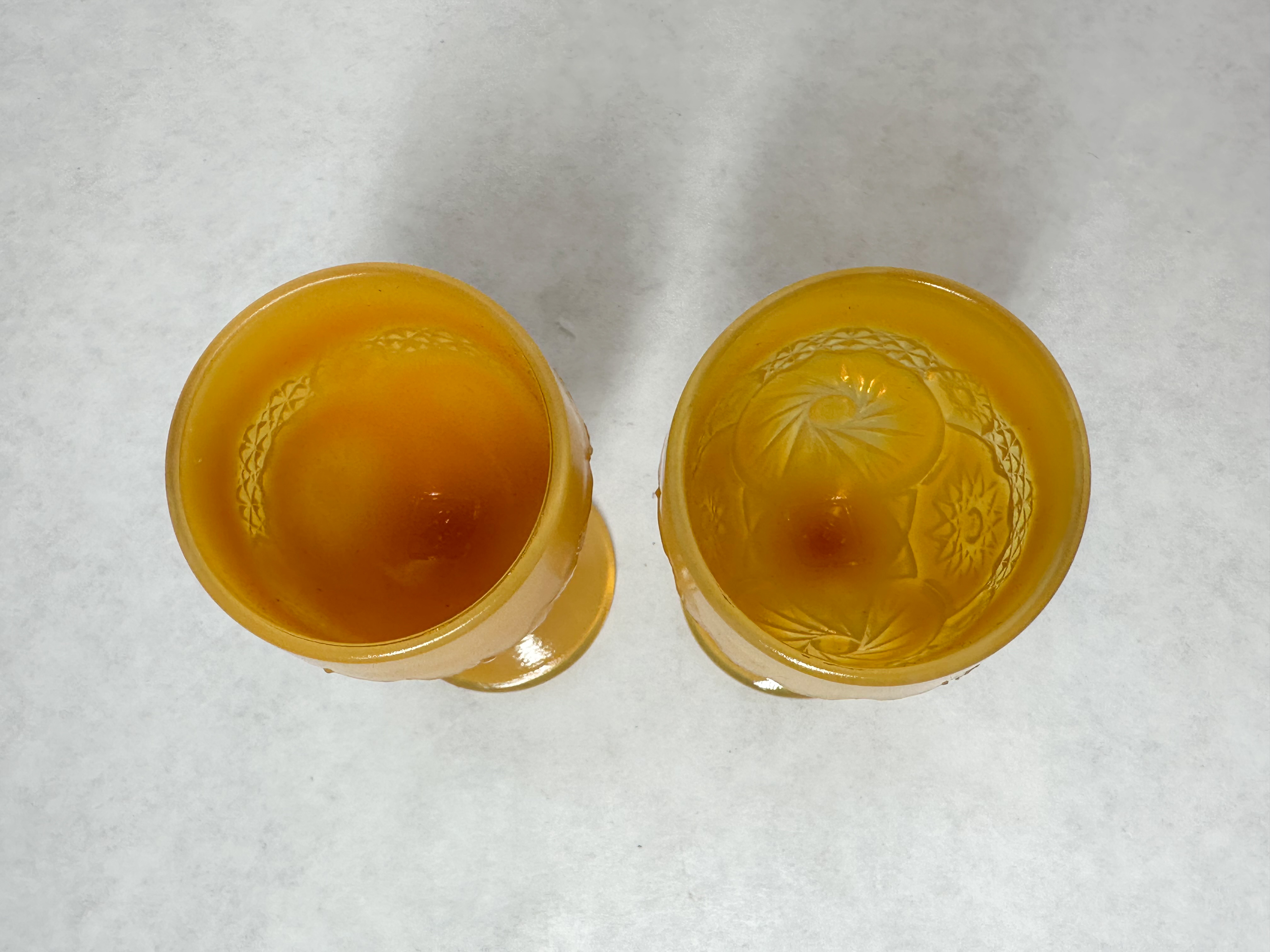 BOYD VINTAGE ORANGE GLASS GOBLETS