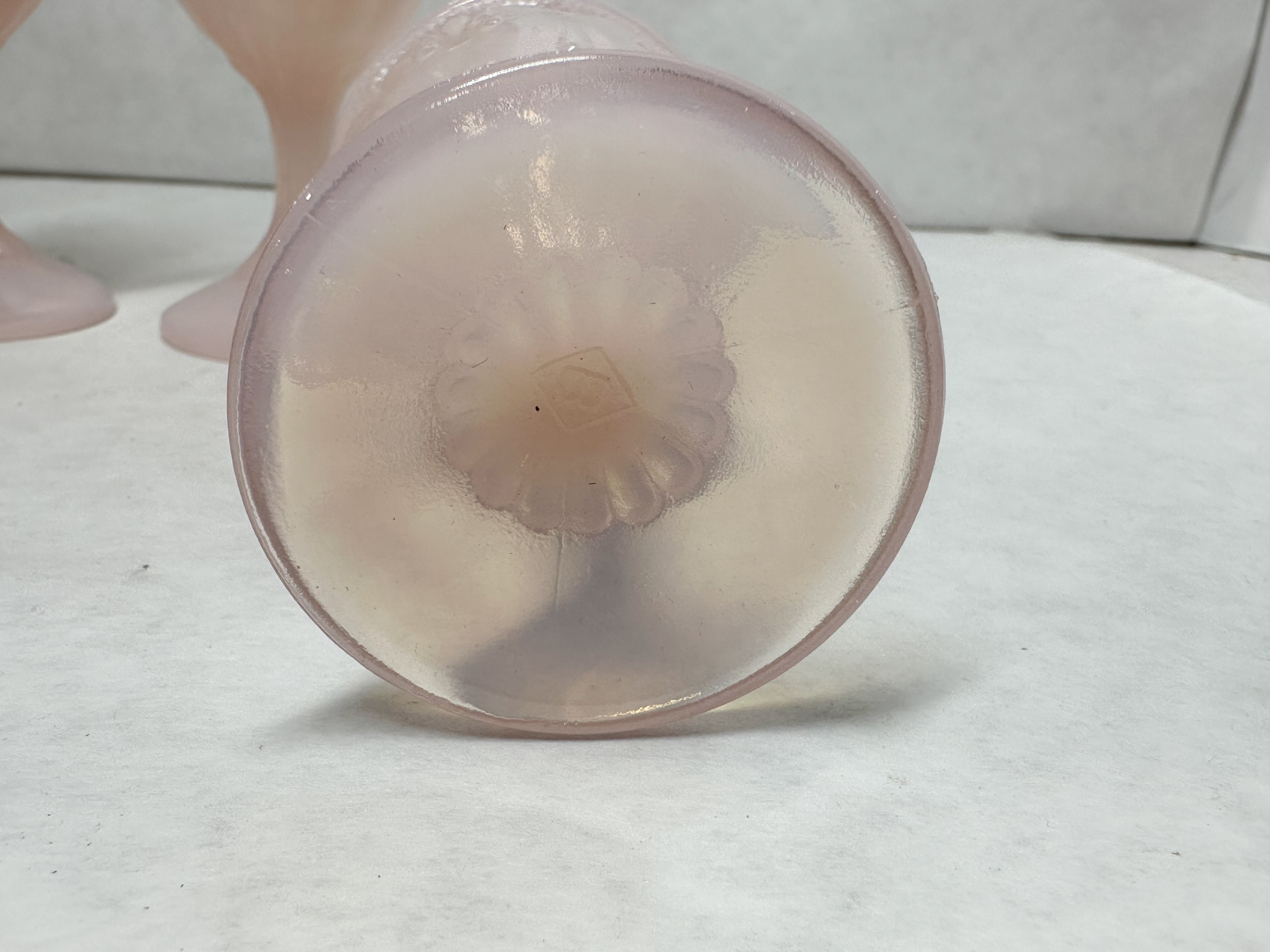 BOYD PINK OPAQUE GLASS GOBLETS, 20TH