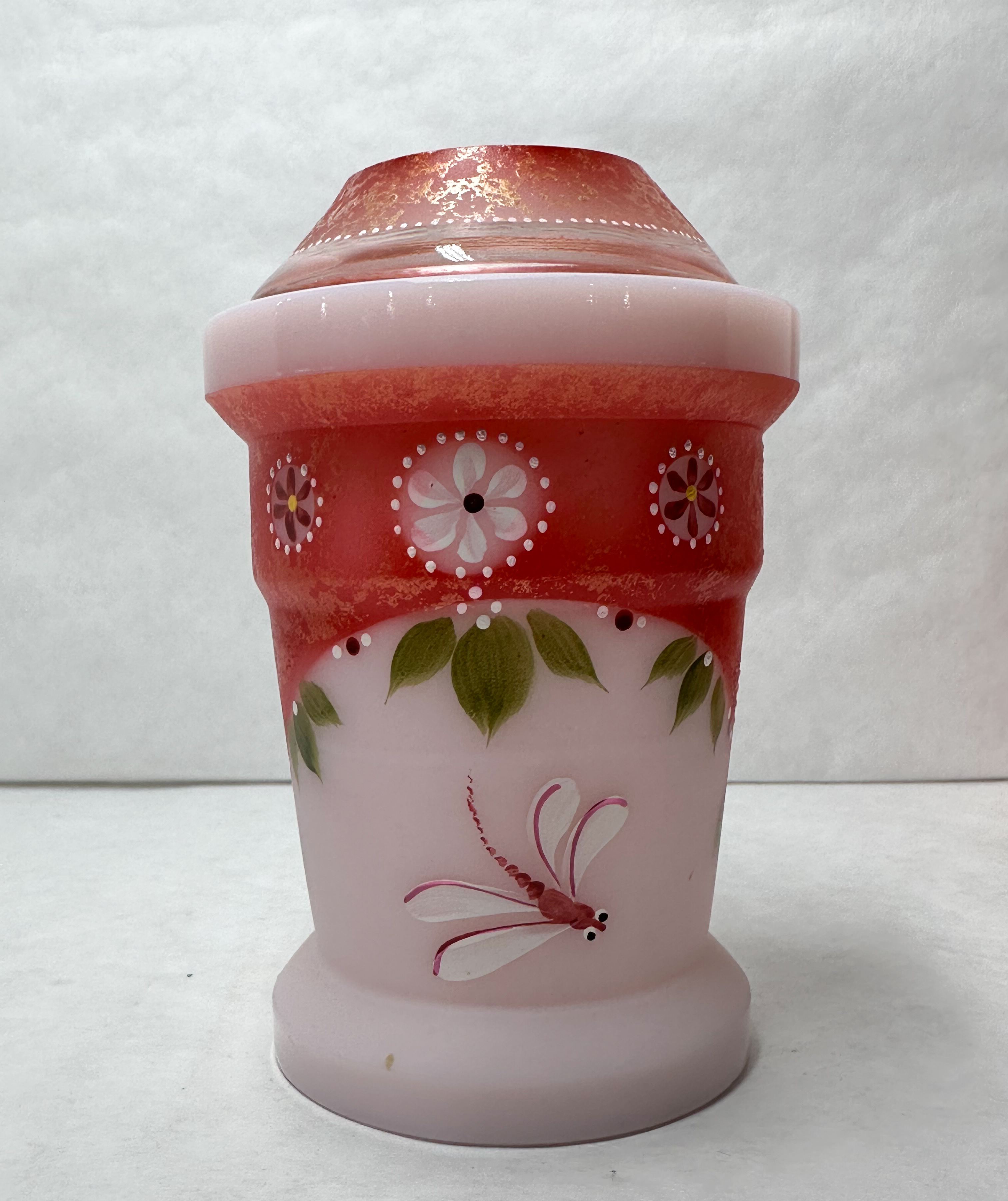 FENTON ROSALENE GLASS FAIRY LAMP 38/163