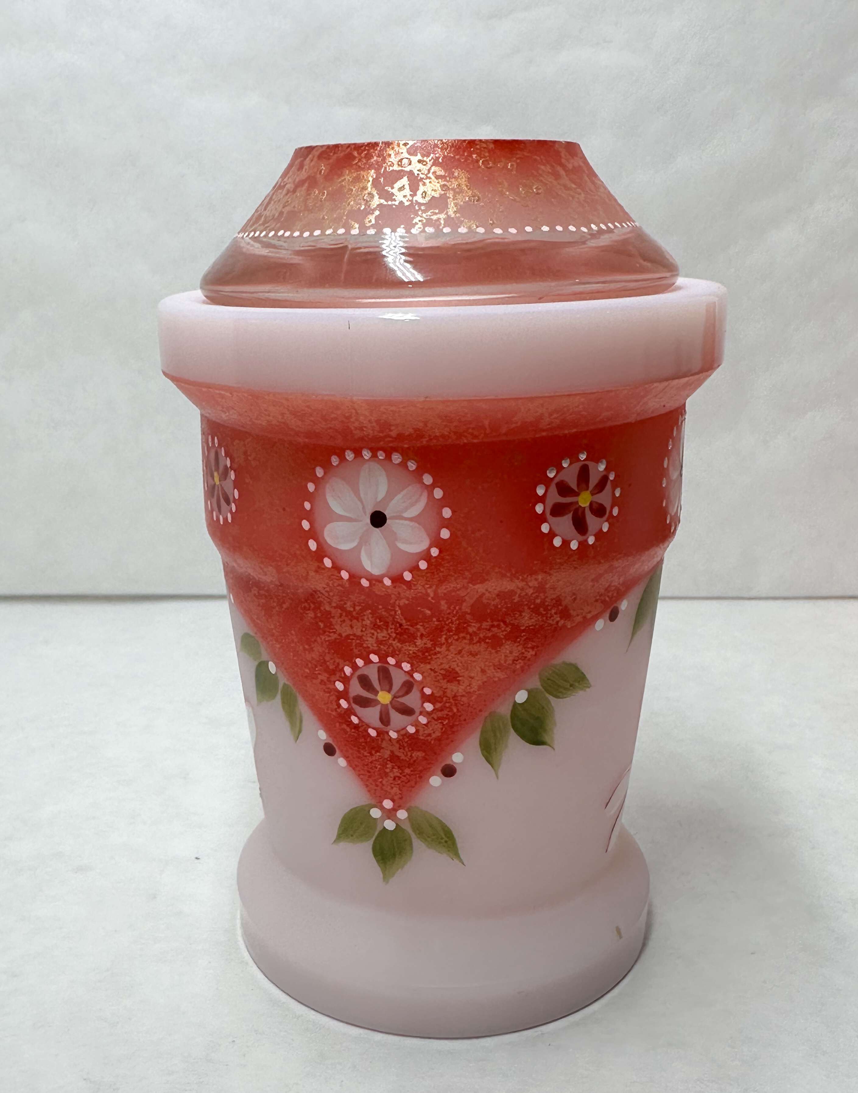 FENTON ROSALENE GLASS FAIRY LAMP 38/163